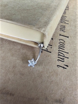 316L CERRAHİ ÇELİK YILDIZ ZİRKON TAŞ GÖBEK PİERCİNG-GBKPR73