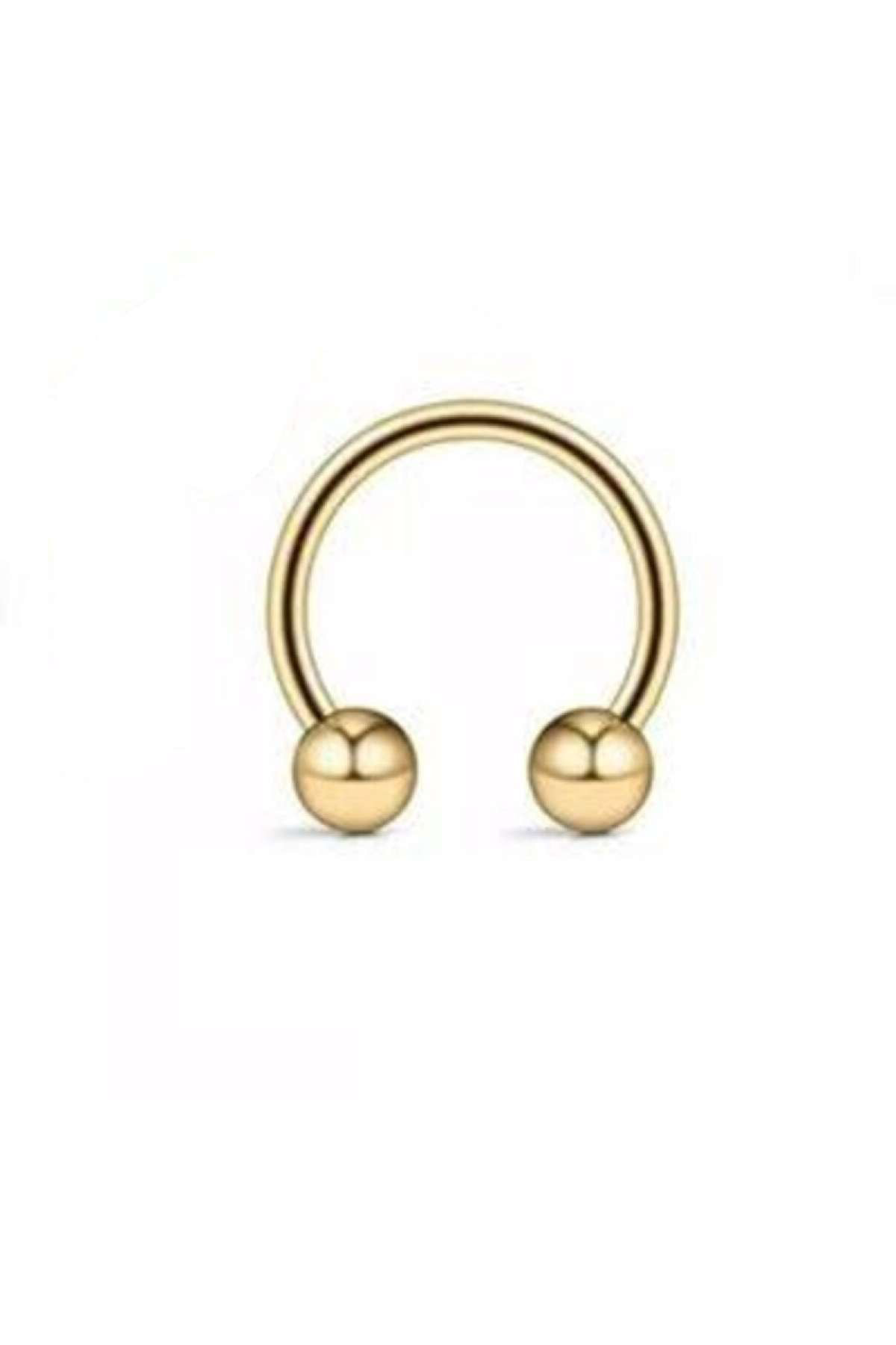 316l Cerrahi Çelik 6mm Top Uçlu Gold Renk Septum Piercing