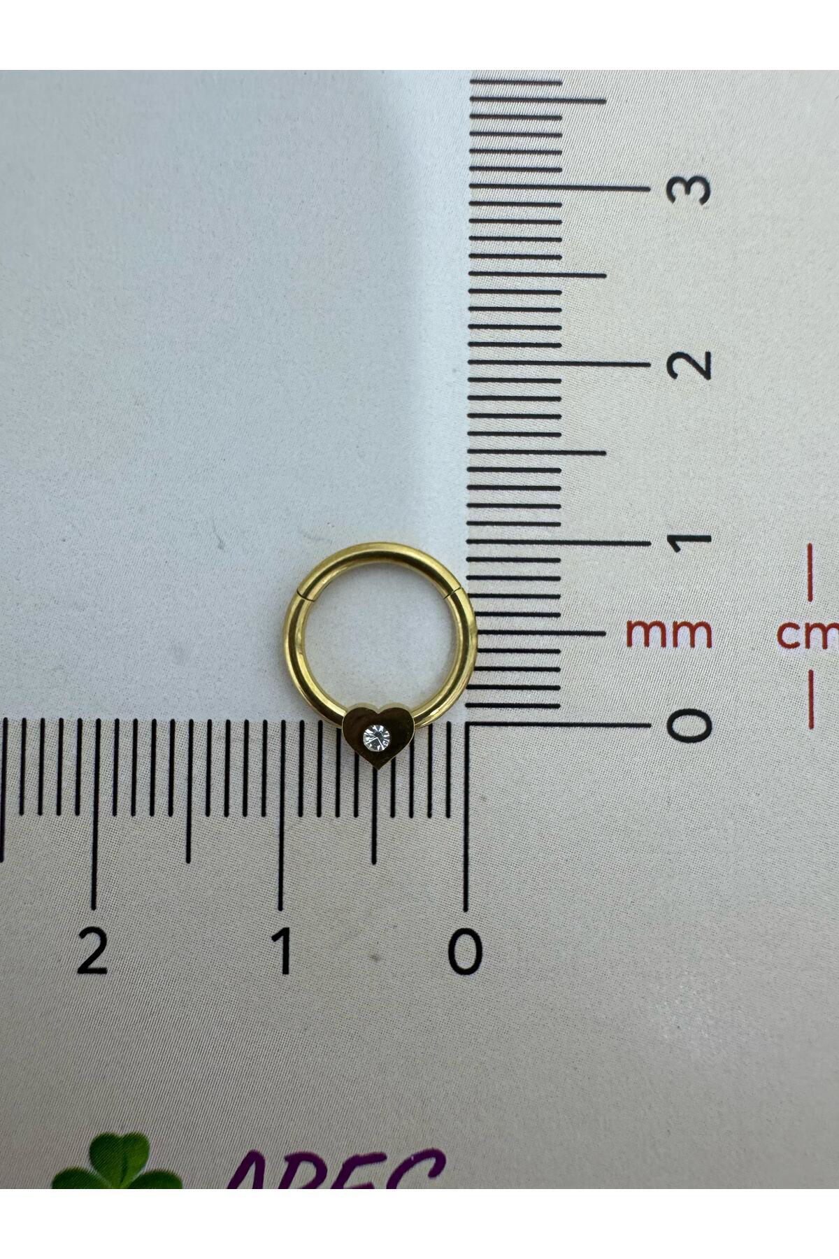 316L CERRAHİ ÇELİK KALPLİ DAİTH SEPTUM UYUMLU 1 ADET HALKA PİERCİNG