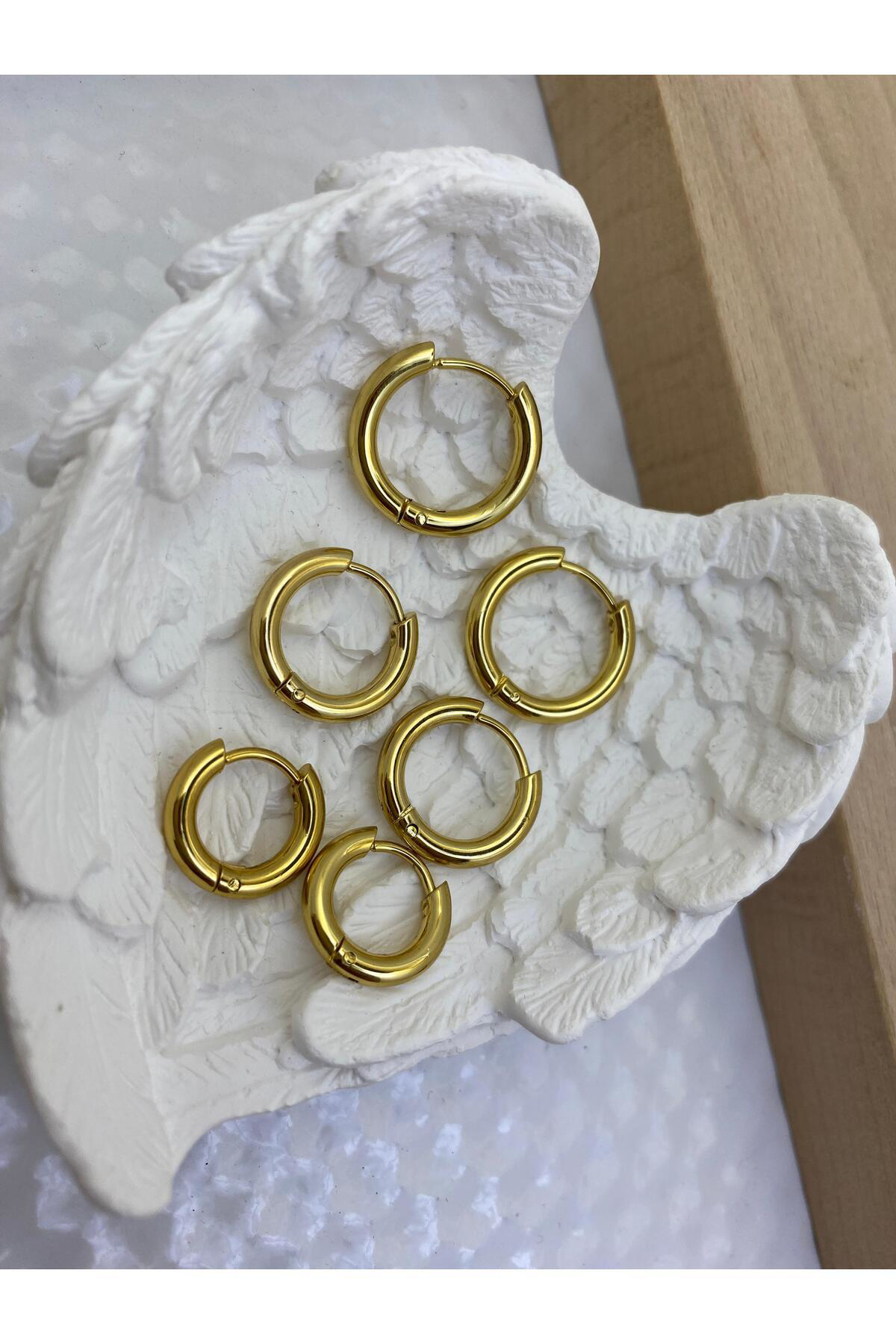 316L CERRAHİ ÇELİK KALIN 6 LI 3 ÇİFT 3 BOY HALKA KÜPE SETİ