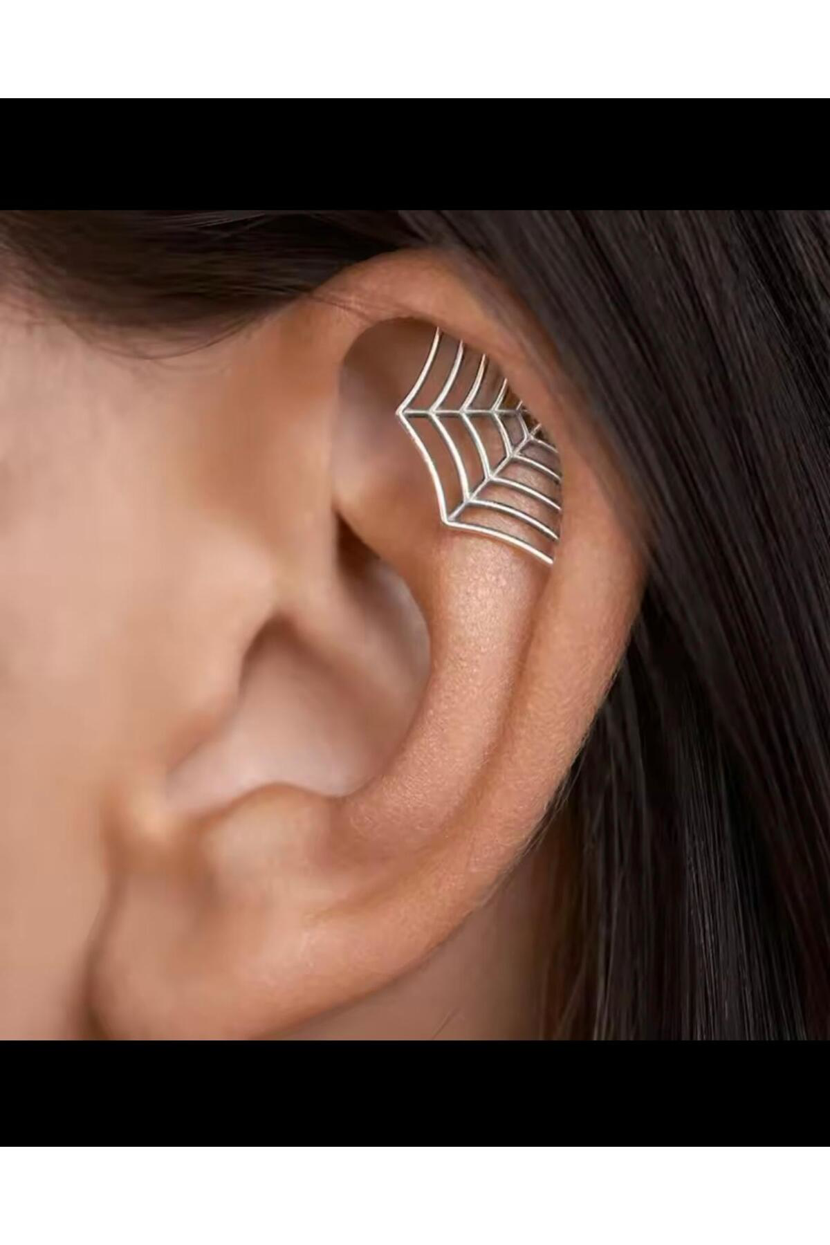 Arescollection 316L Cerrahi Çelik Örümcek Ağı Şeklinde Helix Piercing ( 1 Adet S