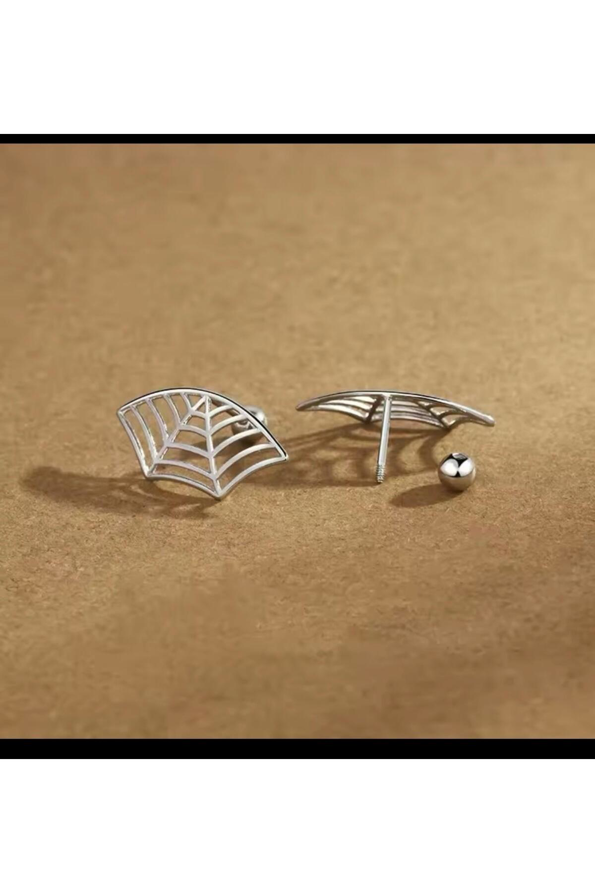 Arescollection 316L Cerrahi Çelik Örümcek Ağı Şeklinde Helix Piercing ( 1 Adet S