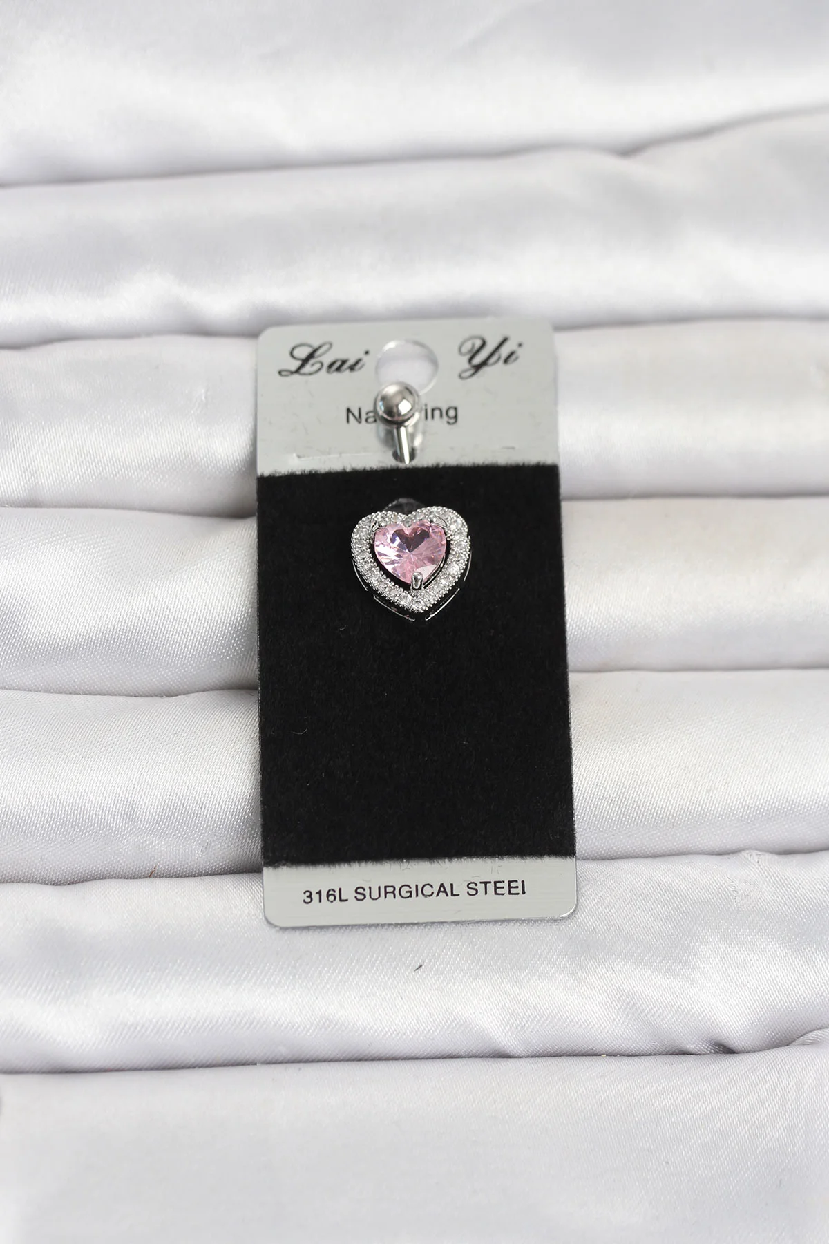 316L Cerrahi Çelik Pembe Kalp Model Göbek Piercing TJ-PR1411