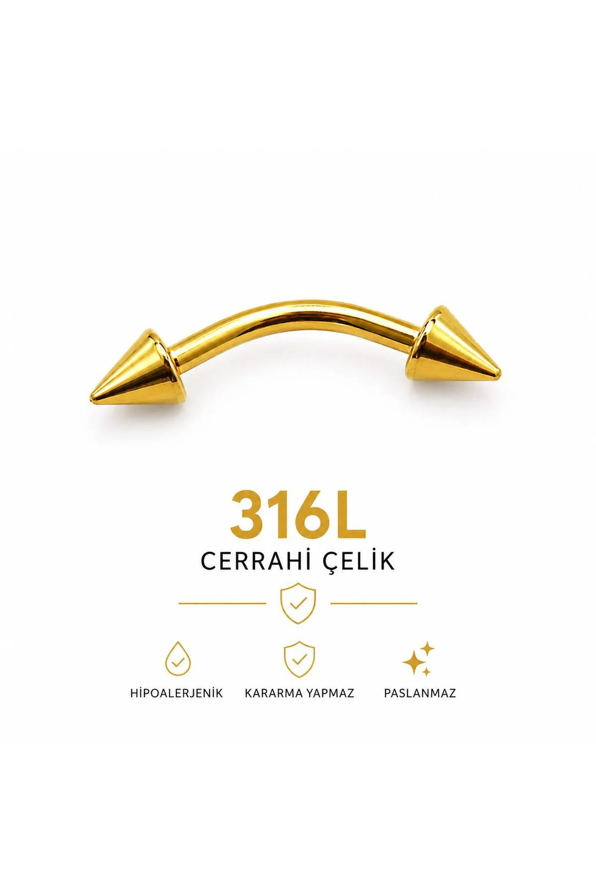 316L CERRAHİ ÇELİK SPİKE KAŞ ROOK SNUG UYUMLU PİERCİNG Fiyatı, Yorumları ve Özellikleri