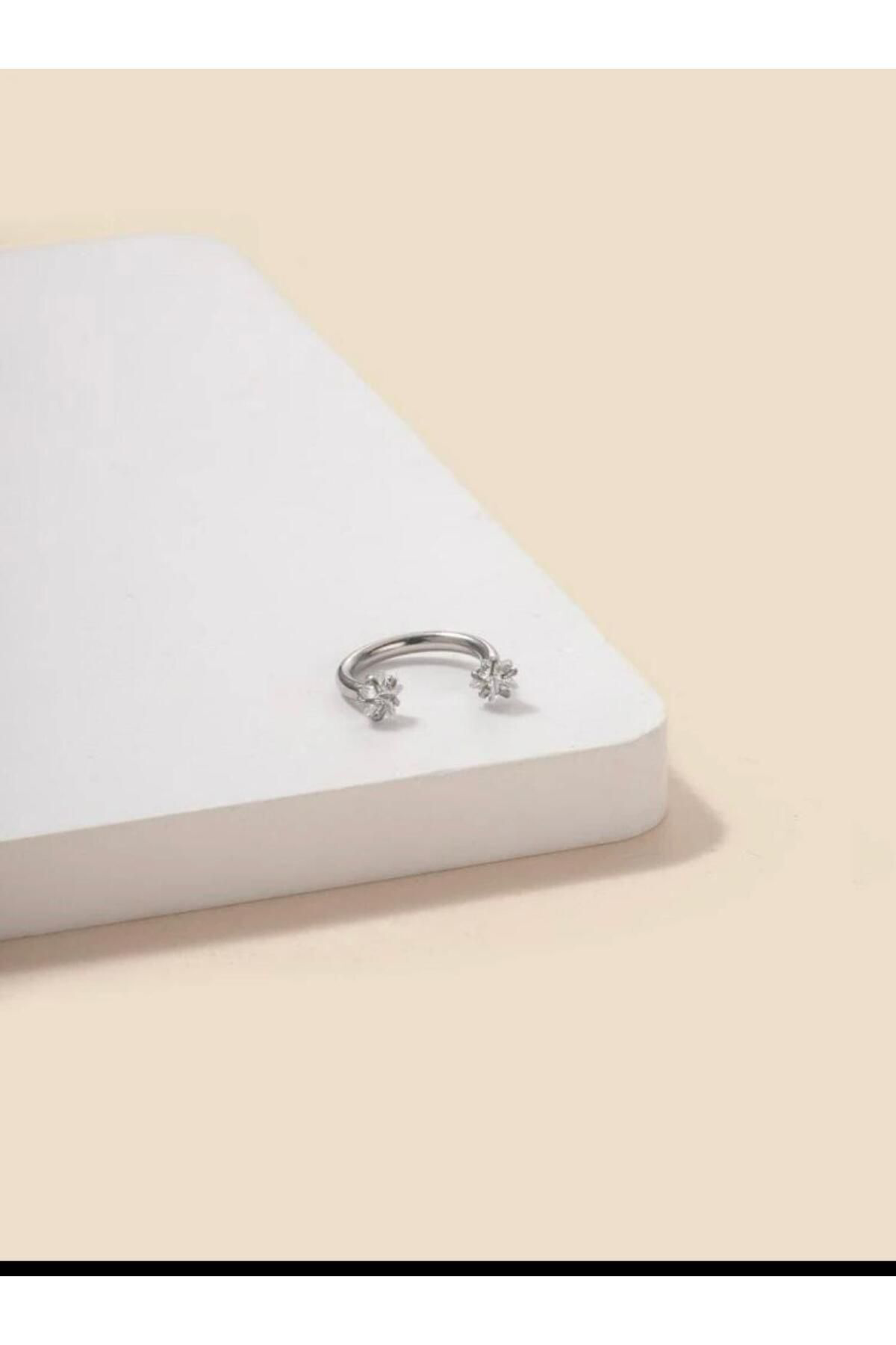 Arescollection 316L Cerrahi Çelik Zirkon Yildiz Taşli Halka Burun Kulak Piercing