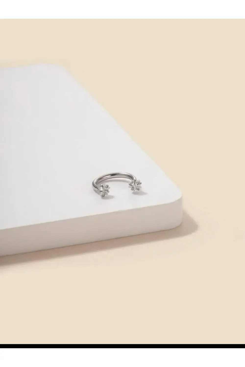 Arescollection 316L Cerrahi Çelik Zirkon Yildiz Taşli Halka Burun Kulak  Piercin