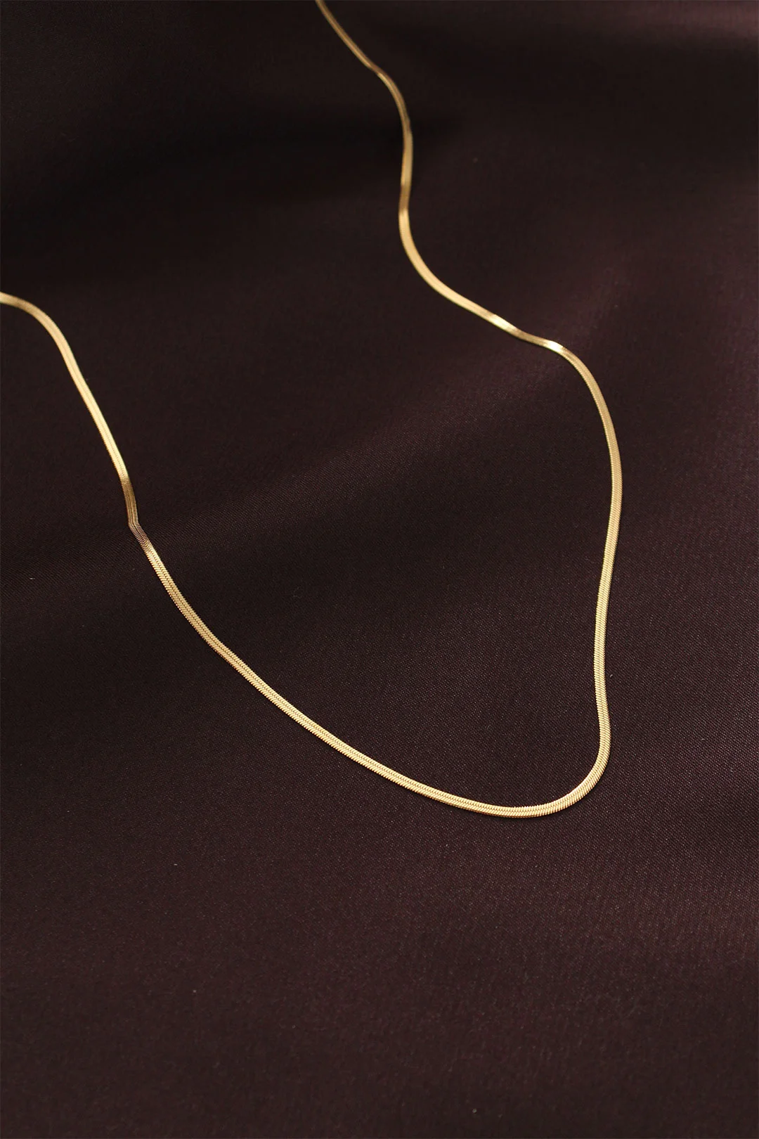 316L Paslanmaz Çelik İnce İtalyan Zincir Kolye - 60 cm Gold Renk (5886)