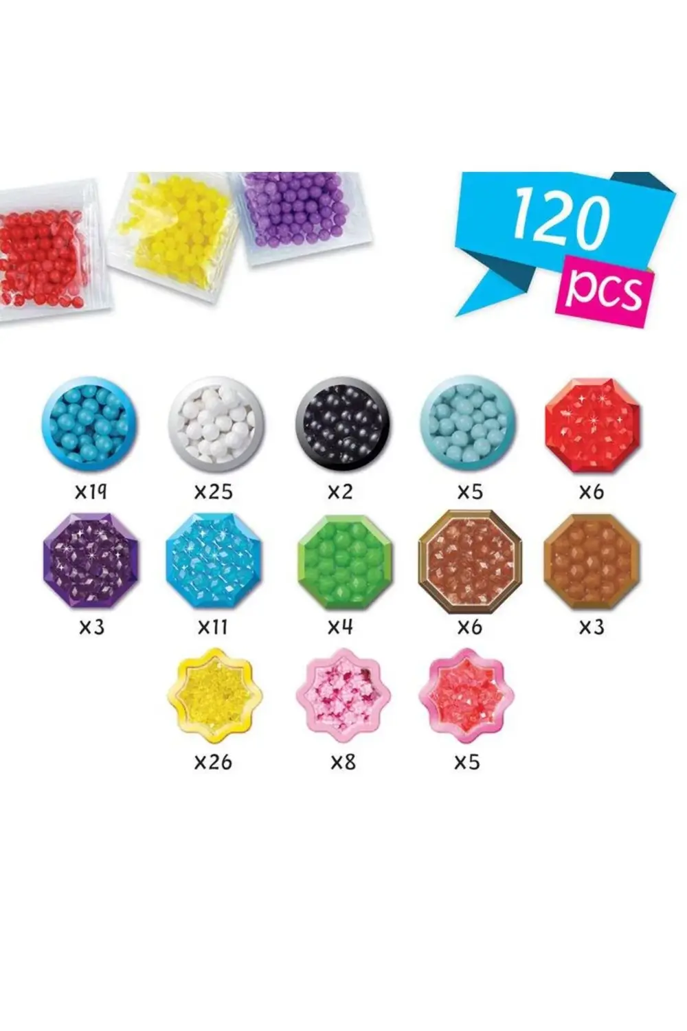 31725 120 Parçalı AquaBeads Mini Yaratıcı Set +4 Yaş Çocuk El Bec