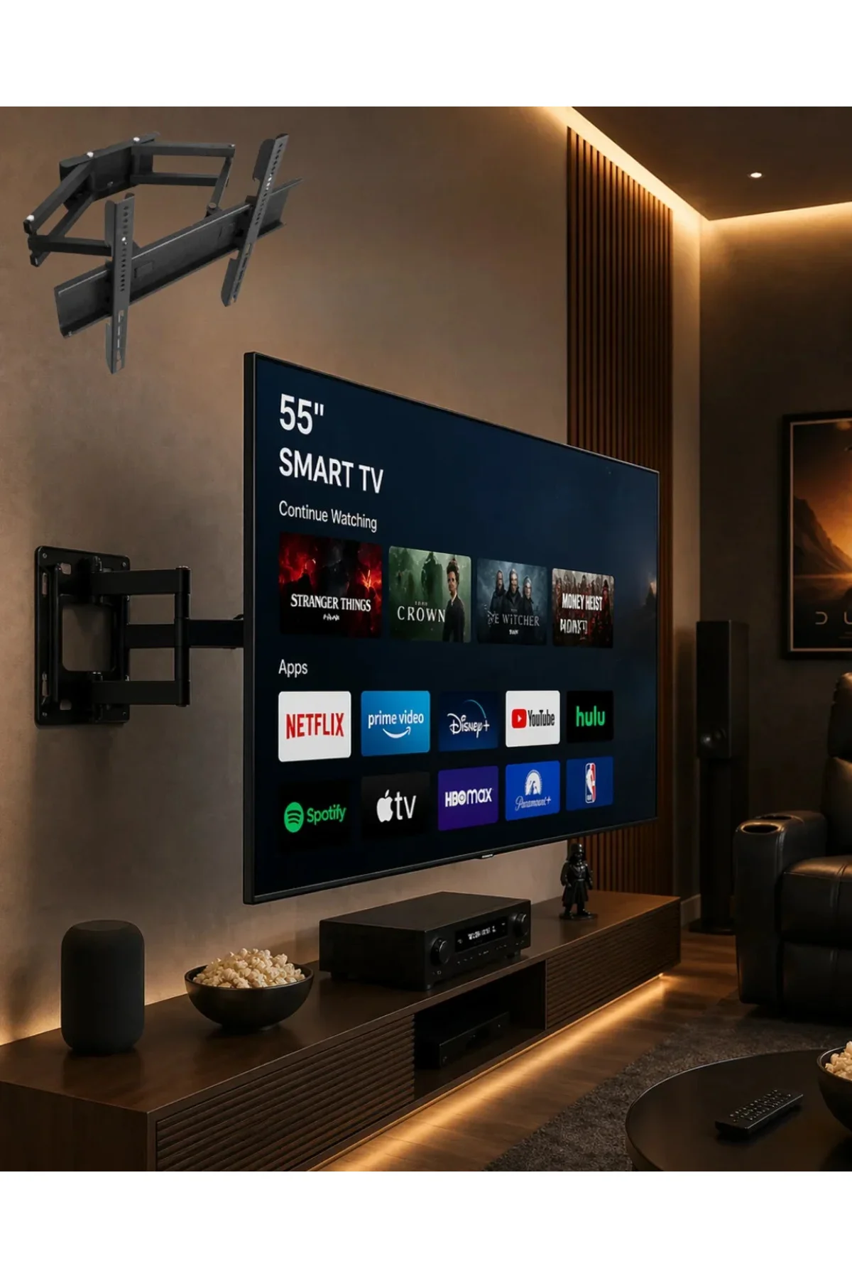 32 55 İnç Televizyon Askı Aparatı Duvara Monte Hareketli TV Tutucu 32 55 İnç Televizyon Askı Aparatı Duvara Monte Hareketli TV Tutucu