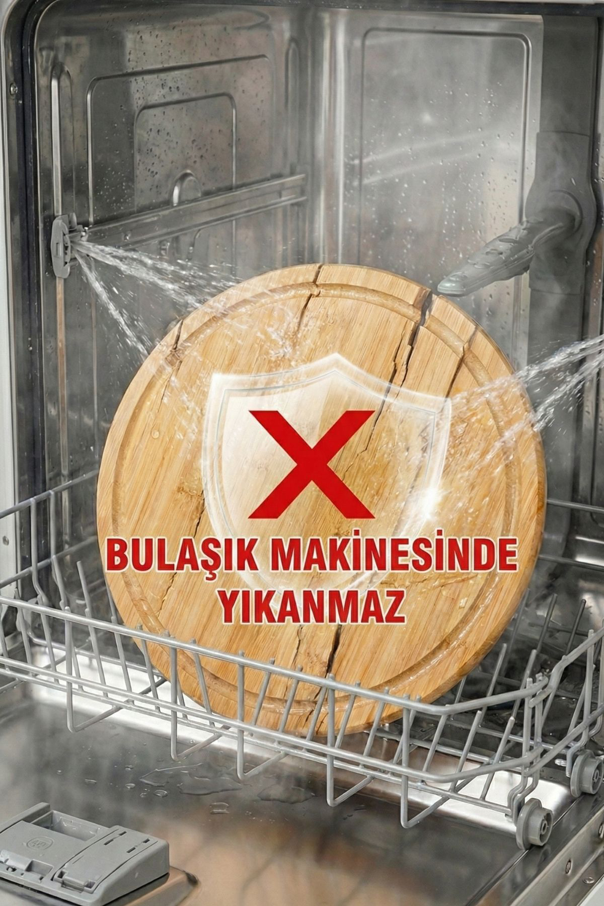 32 Cm Doğal Bambu Yuvarlak Kesme Tahtası, Sunum, Pizza ve Steak T