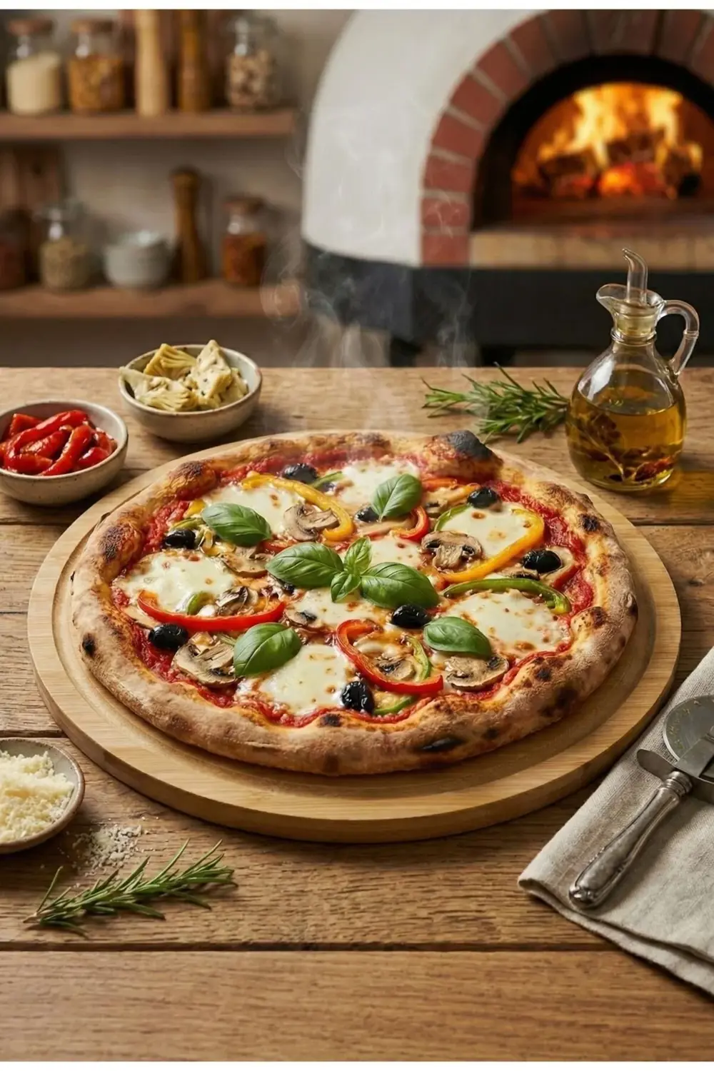 32 Cm Doğal Bambu Yuvarlak Kesme Tahtası, Sunum, Pizza ve Steak T