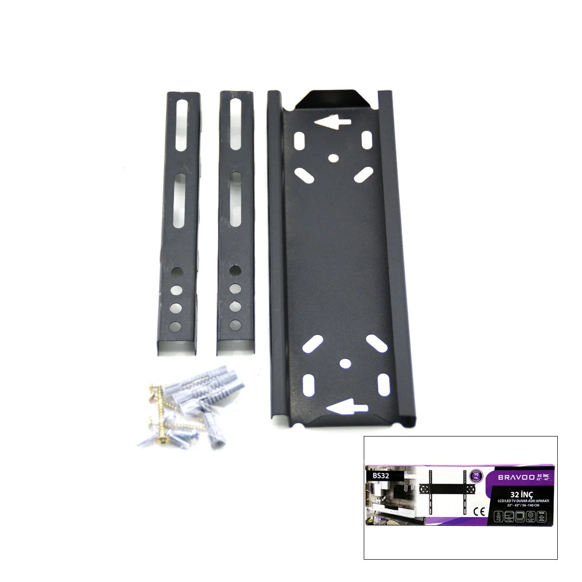 32 Inc - 22 Inc - 44 Inc Lcd Led Sabit Tv Askı Aparatı 56x140cm Bs-32 5224