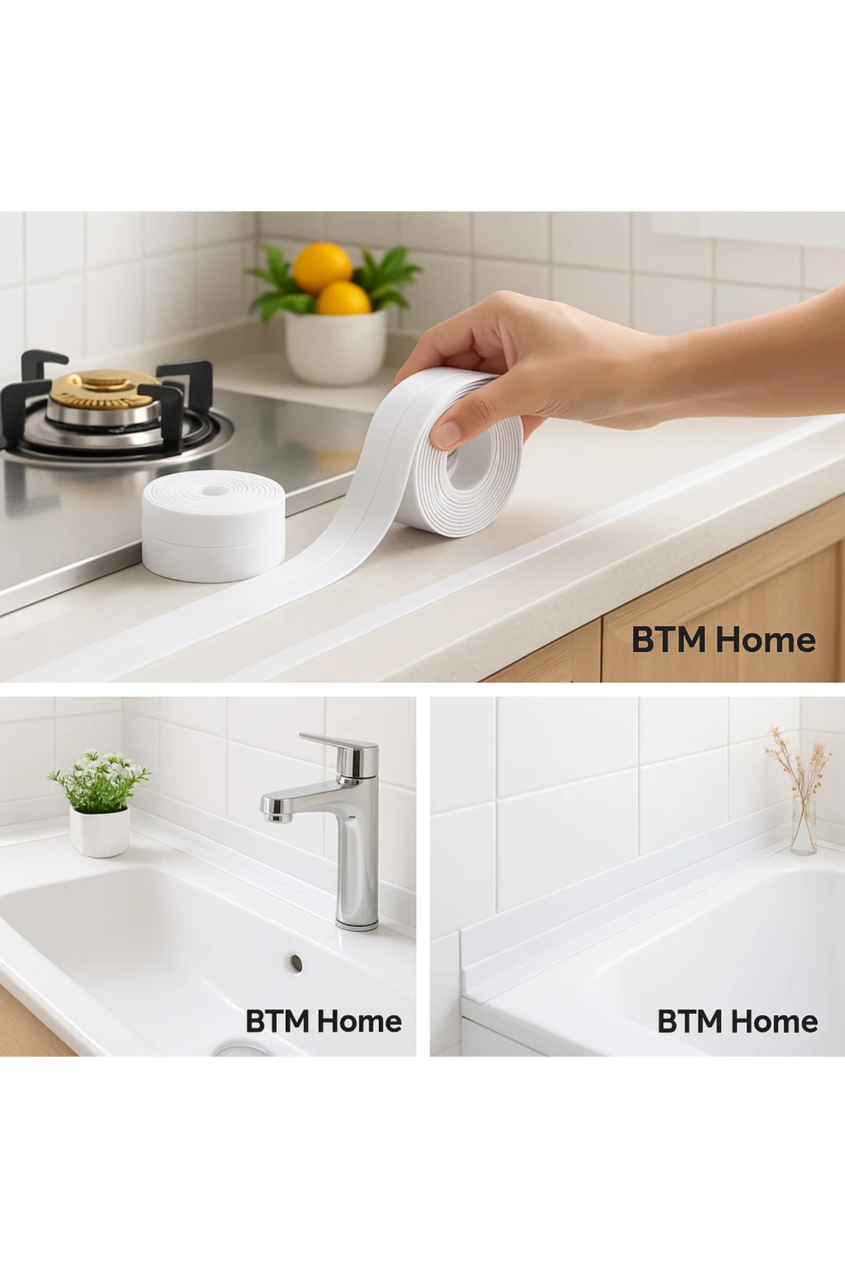 3,2 Metre Su Geçirmez Kendinden Yapışkanlı Lavabo Küvet Kenar Bandı – Sızdırmaz Banyo Bandı