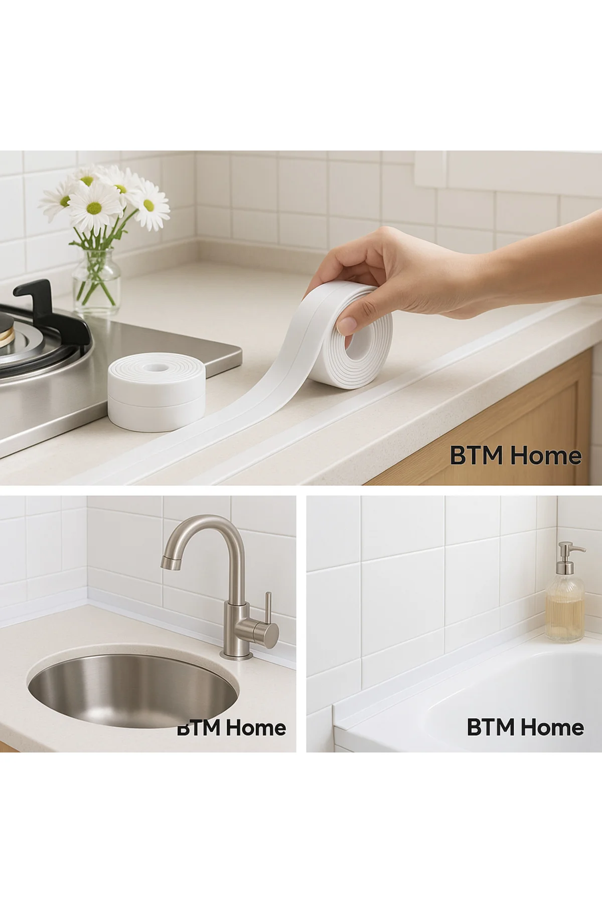 3,2 Metre Su Geçirmez Kendinden Yapışkanlı Lavabo Küvet Kenar Bandı – Sızdırmaz Banyo Bandı
