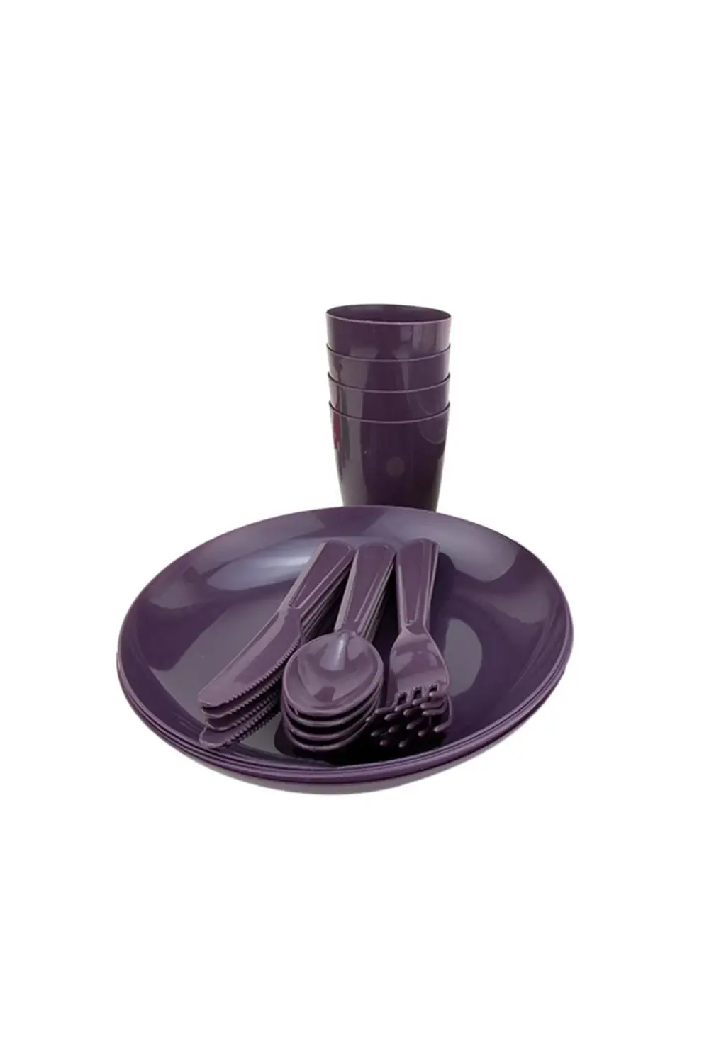 32 Parça Piknik Seti, Kilitli Taşıma Çantalı 32'li Plastik Piknik