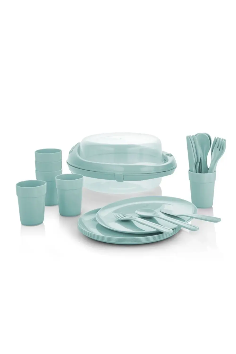 32 Parça Yuvarlak Piknik Seti ( 6 Kişilik )