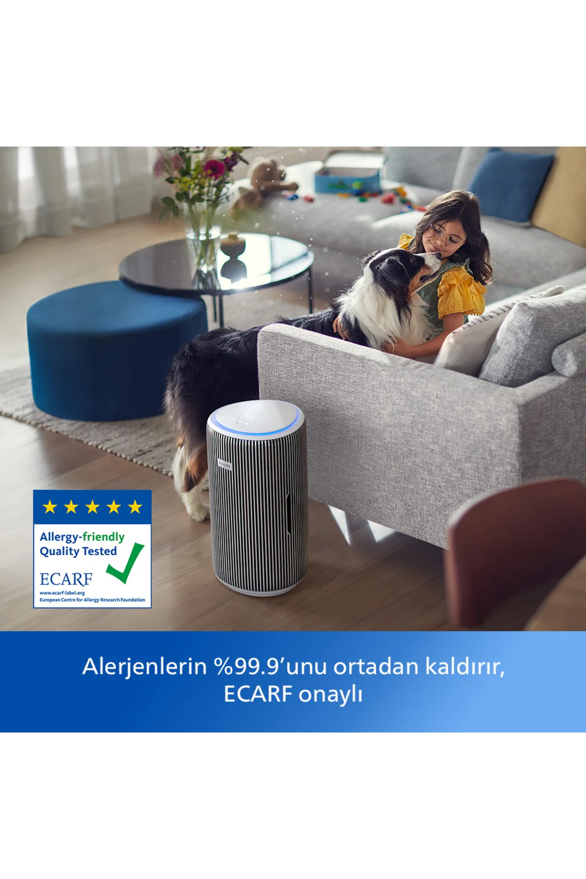 3200 Serisi Hava Temizleyici, 135 m2'ye Kadar Etkili, 520 m3/sa Temiz Hava Hızı, AC3220/10