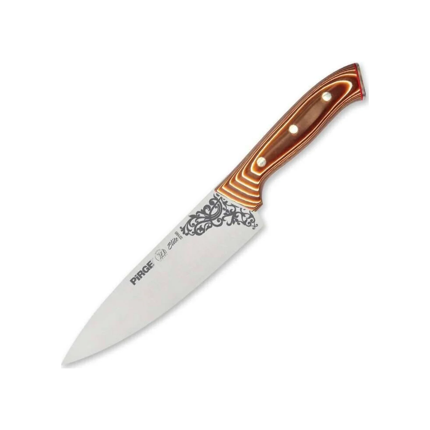 32160 Elite Şef Bıçağı 19 Cm - Perçinli Kahverengi Kompozit Sap D