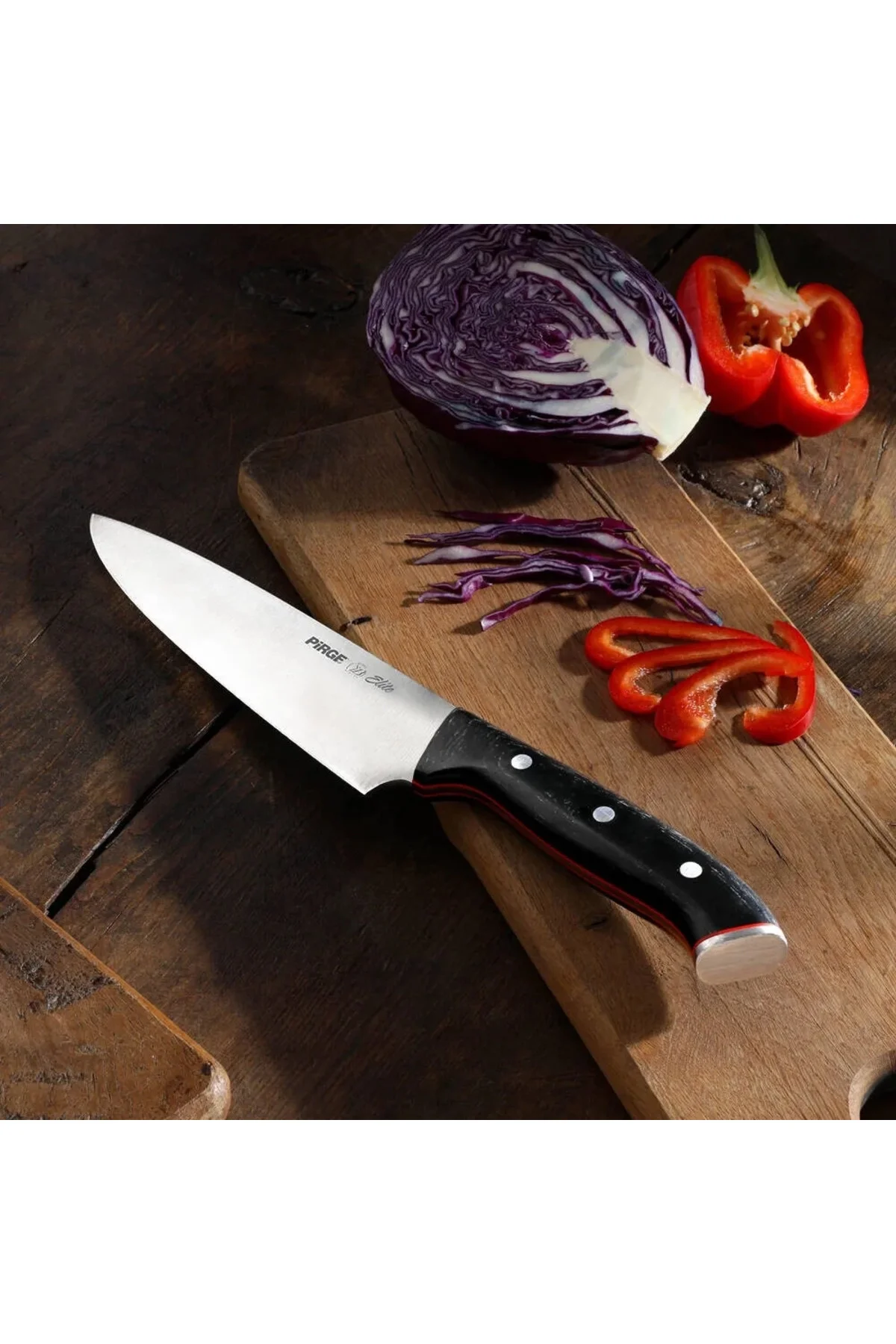 32160 Elite Şef Bıçağı 19 cm - Perçinli Kahverengi Kompozit Sap