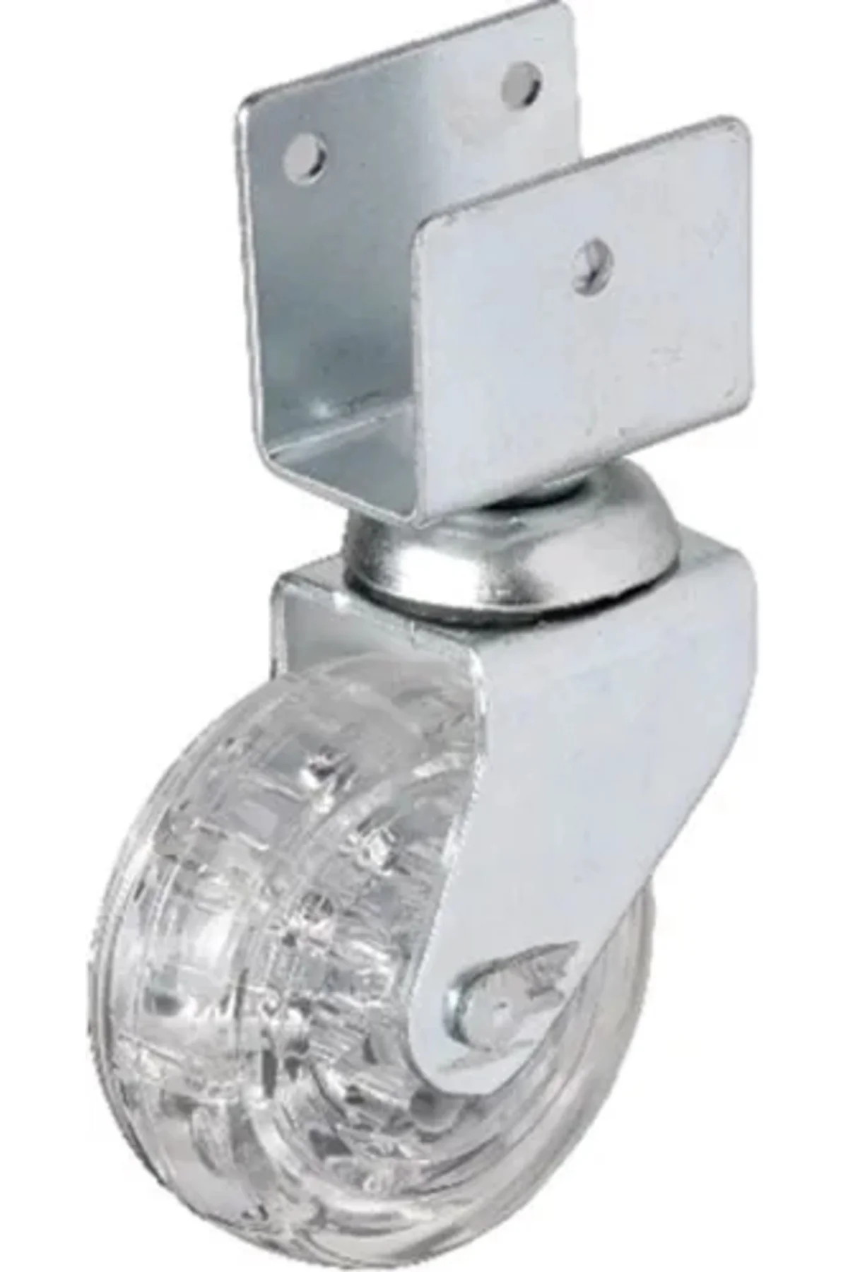 328 - 50x20 Mm Şeffaf Makaralı Kısa U Tablalı Teker 4 Adet