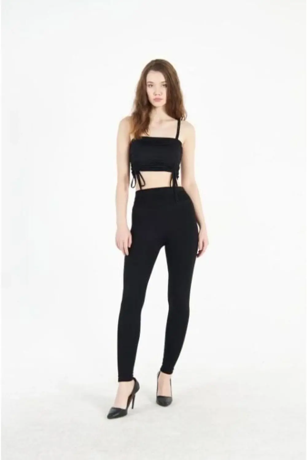 328 Şardonlu Çelikli Yüksek Bel Tayt