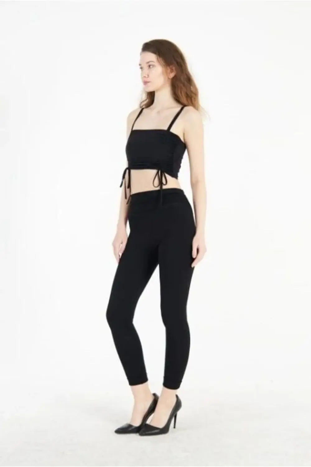 328 Şardonlu Çelikli Yüksek Bel Tayt