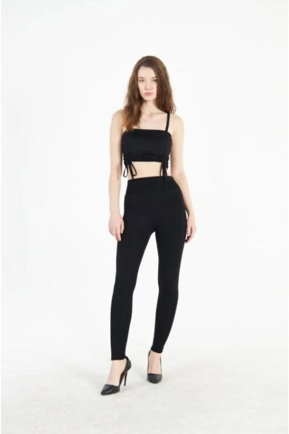 328 Şardonlu Çelikli Yüksek Bel Tayt