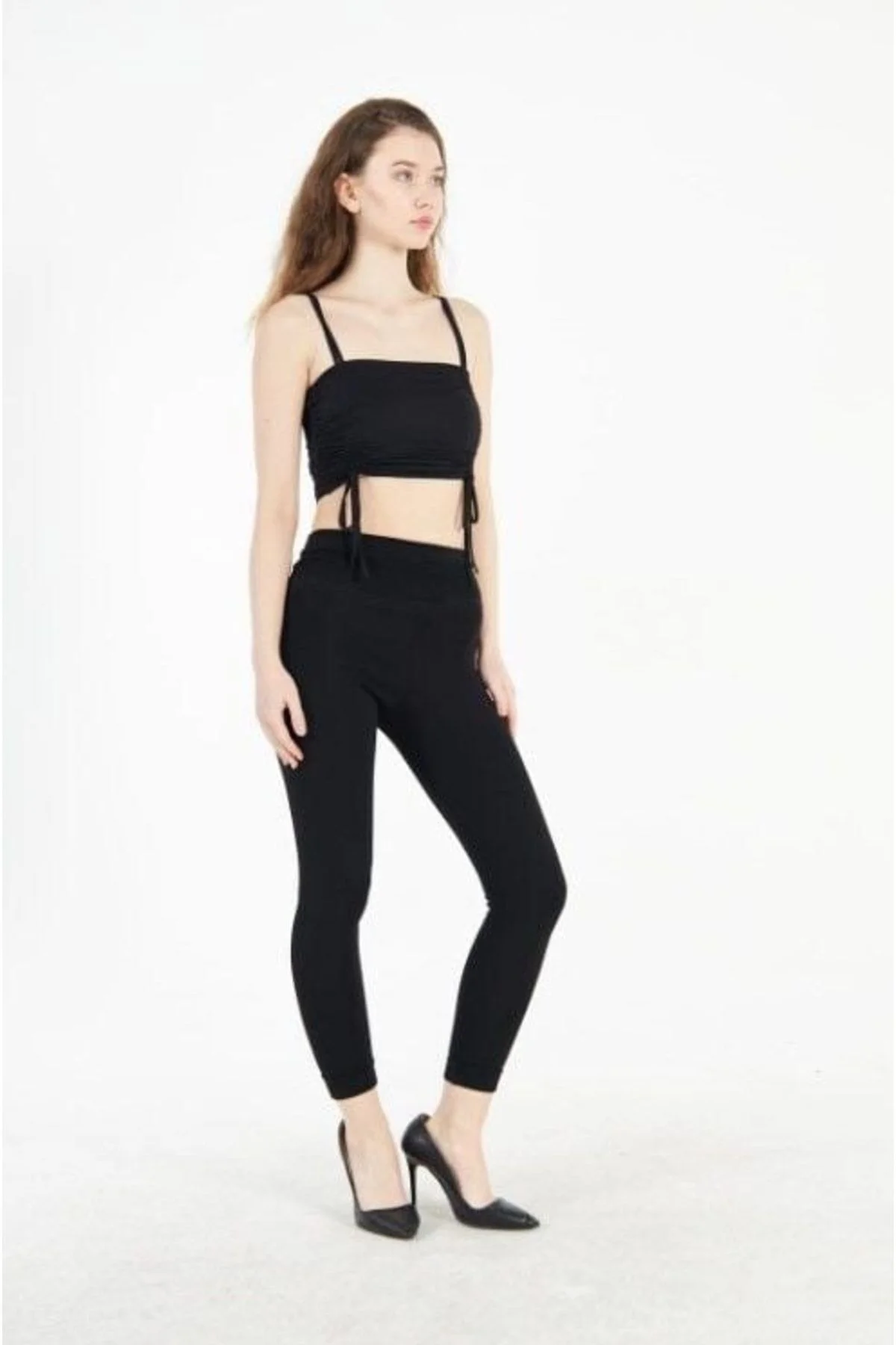 328 Şardonlu Çelikli Yüksek Bel Tayt