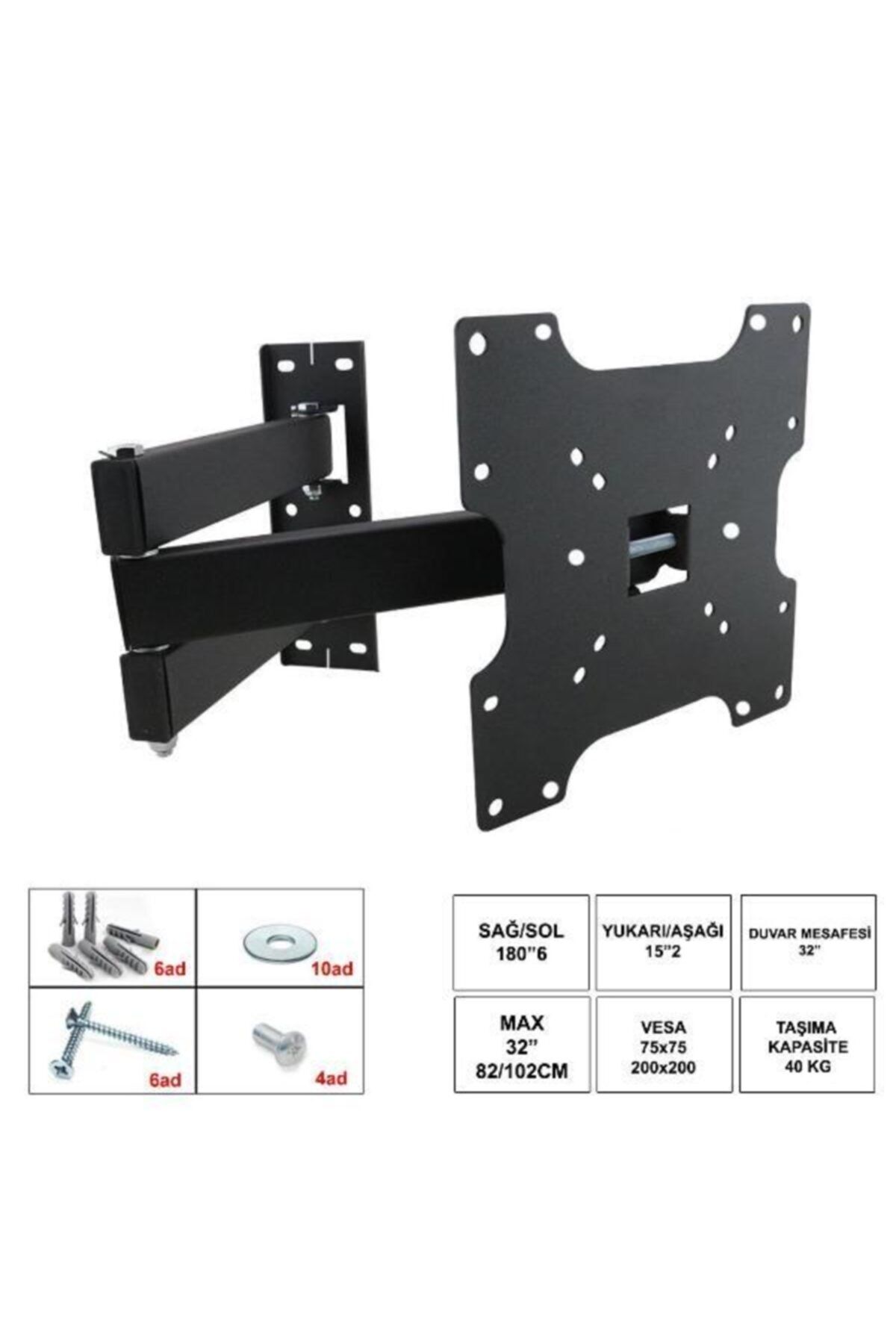 1 Company 32Kh 32 İnç 55-82 Cm İki Kol Kelebek Hareketli Aski Aparati