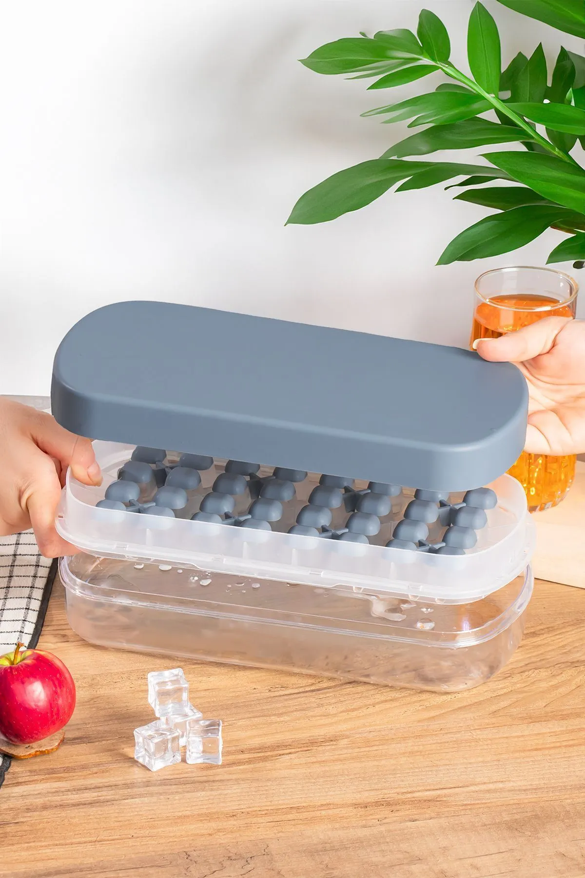 Just Cheap Store 32'Li Buzluk Buz Saklama Kabi - Bas Çikar Buz Küpü Hazneli Buz Ka