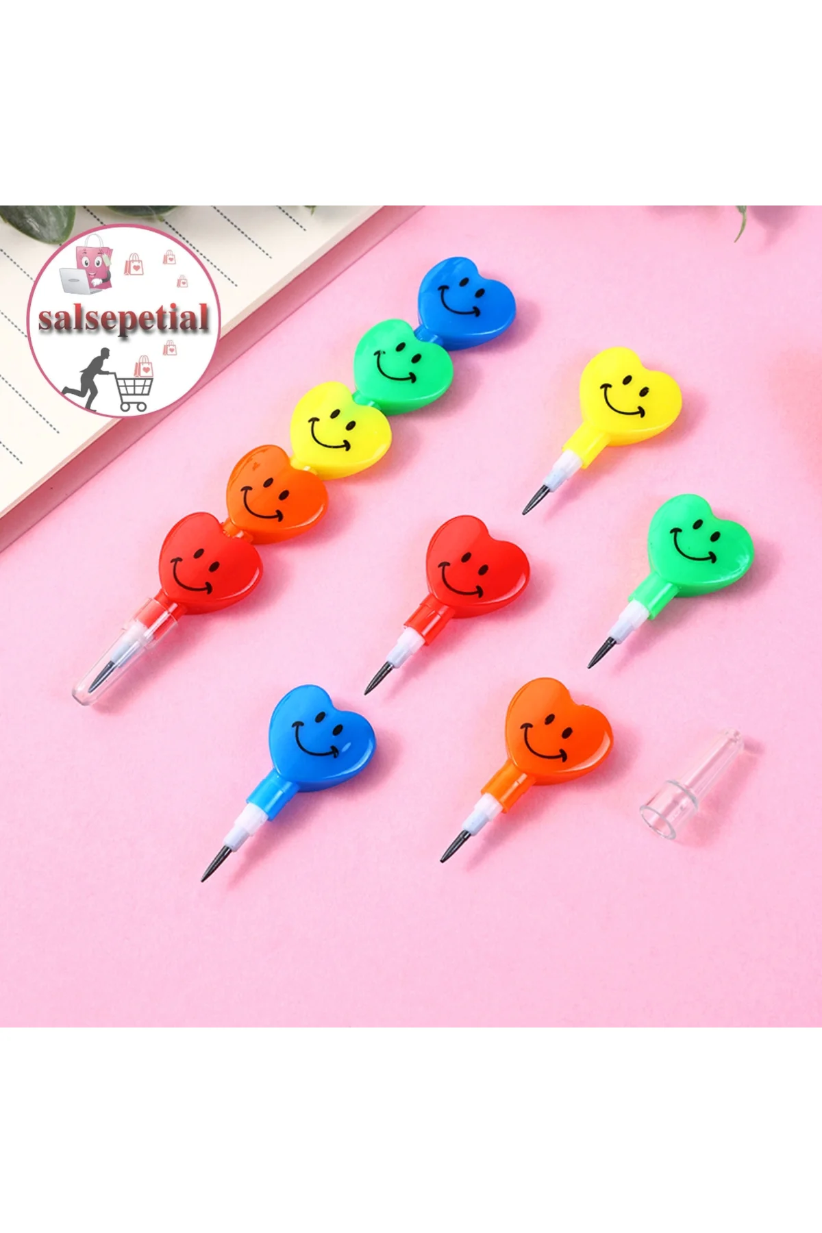 32'li Kalp Emoji Yumurtlayan Kurşun Kalem Hediyelik Hediye Paketl