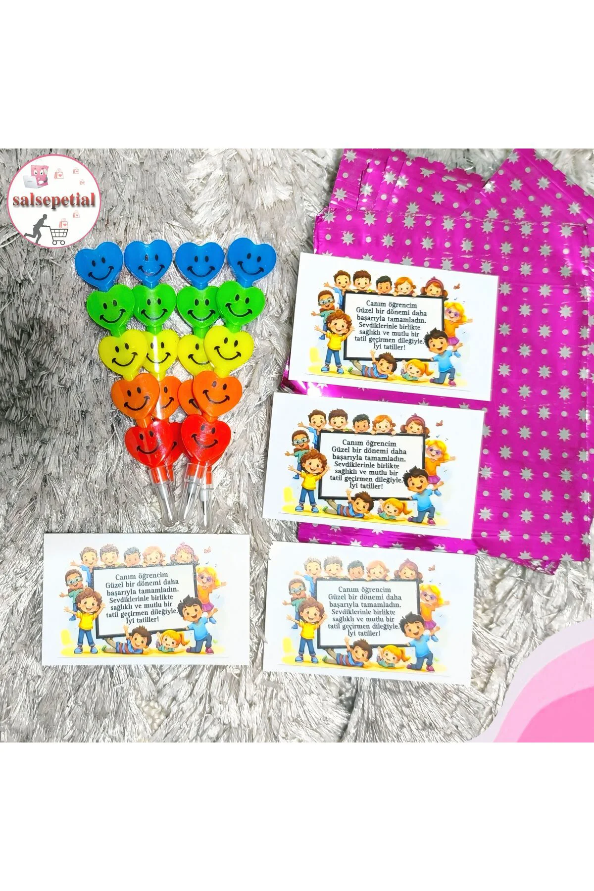 32'li Kalp Emoji Yumurtlayan Kurşun Kalem Hediyelik Hediye Paketl