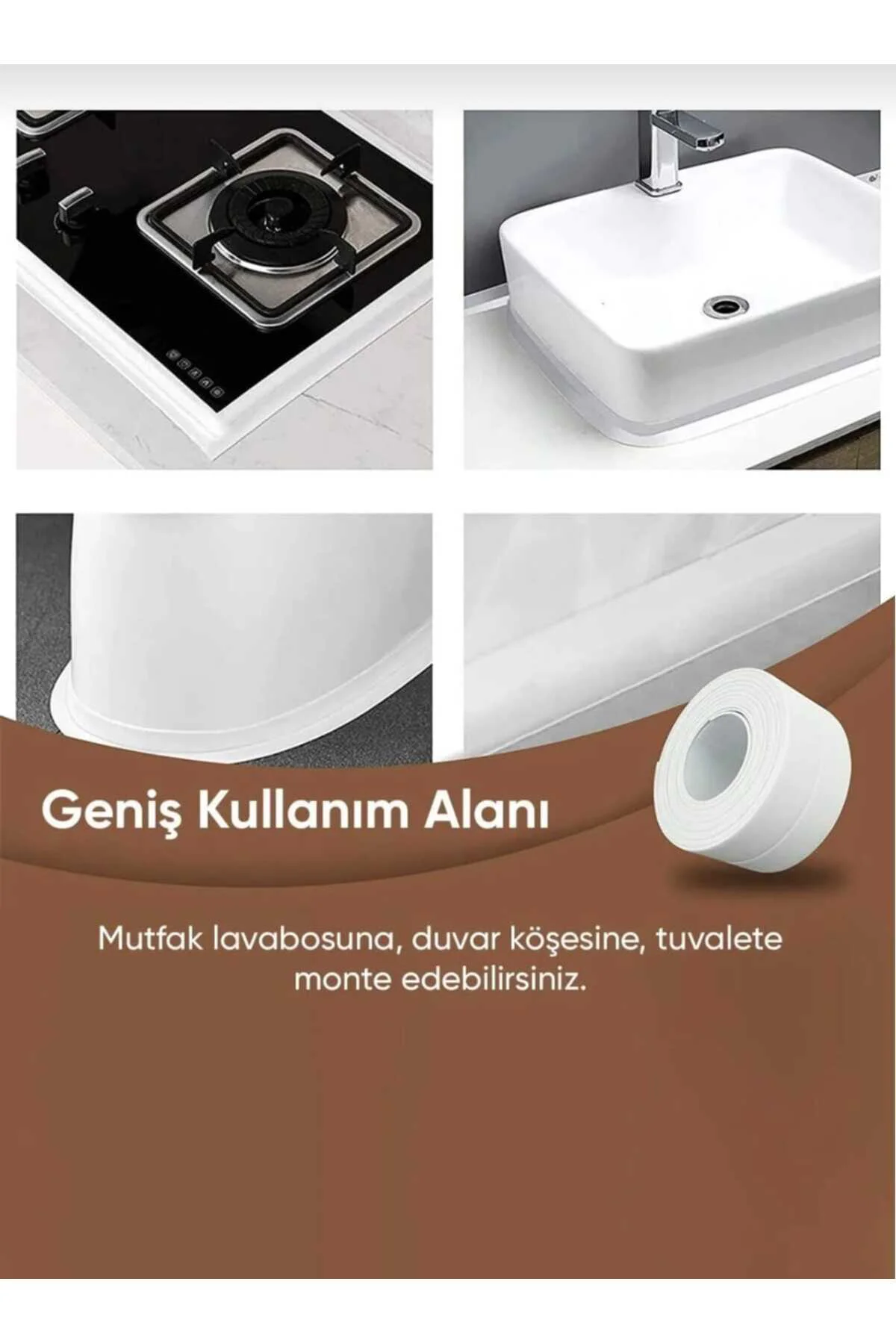 3.2M Banyo Küvet Mutfak Lavabo Su Sızdırmaz Bant Su Geçirmez Kena