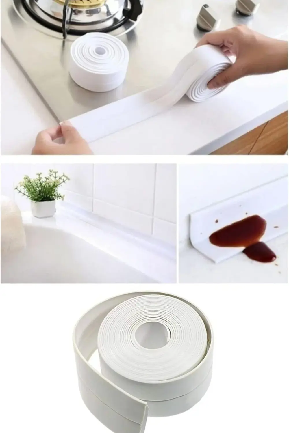 3.2m Su Sızdırmaz Geçirmez Bant Lavabo Küvet Kenar Bandı Küvet Du