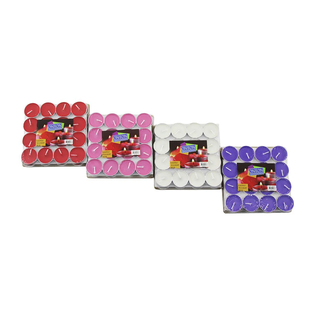 32PCS Renkli Tea Light Yuvarlak Mum Mix - Herhangi Bir Renk Gönderilir
