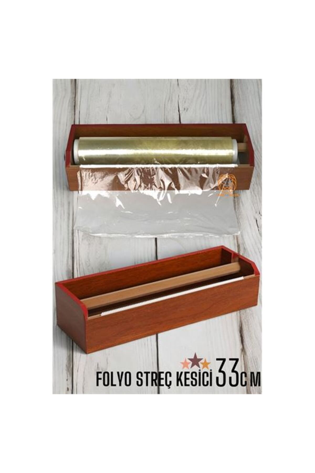 33 Cm Ahşap Streçlik Folyo Ve Streç Film Kesici