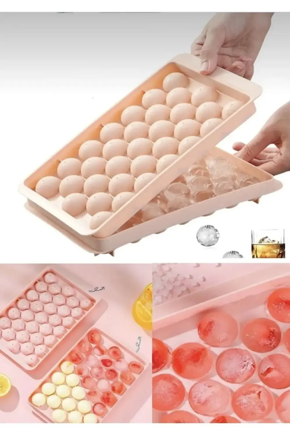 33 Hazneli Küre Buz Kalıbı 20-12 Cm 11 x 7 Plastik görseldeki ile