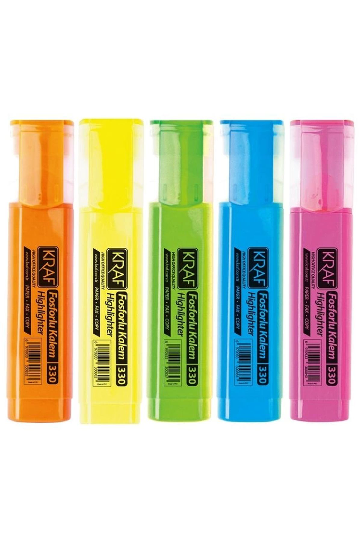 Kraf 330 Neon Renkler 6'Lı Fosforlu Kalem