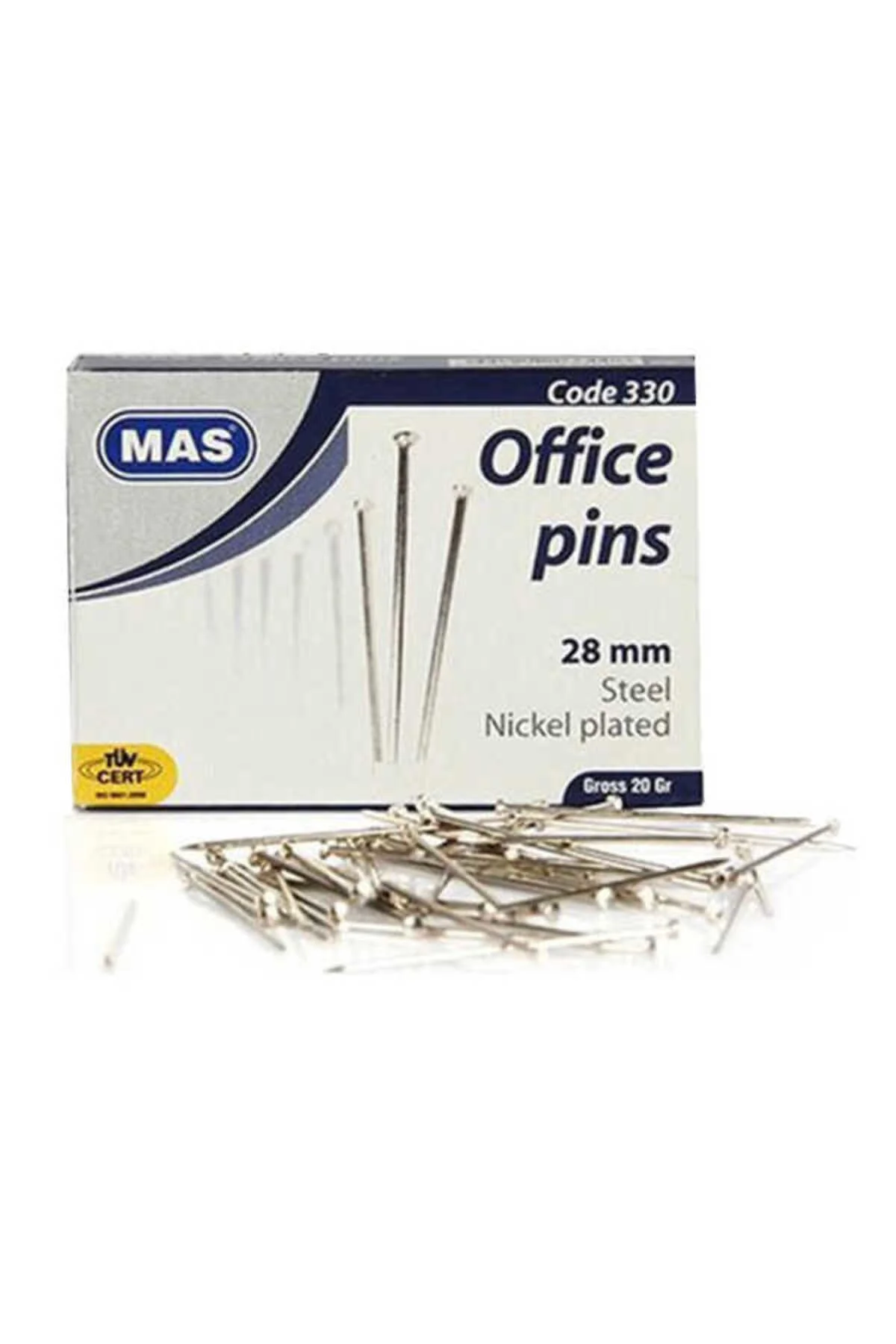 330 Nikelli Toplu İğne 20 gr 28 mm