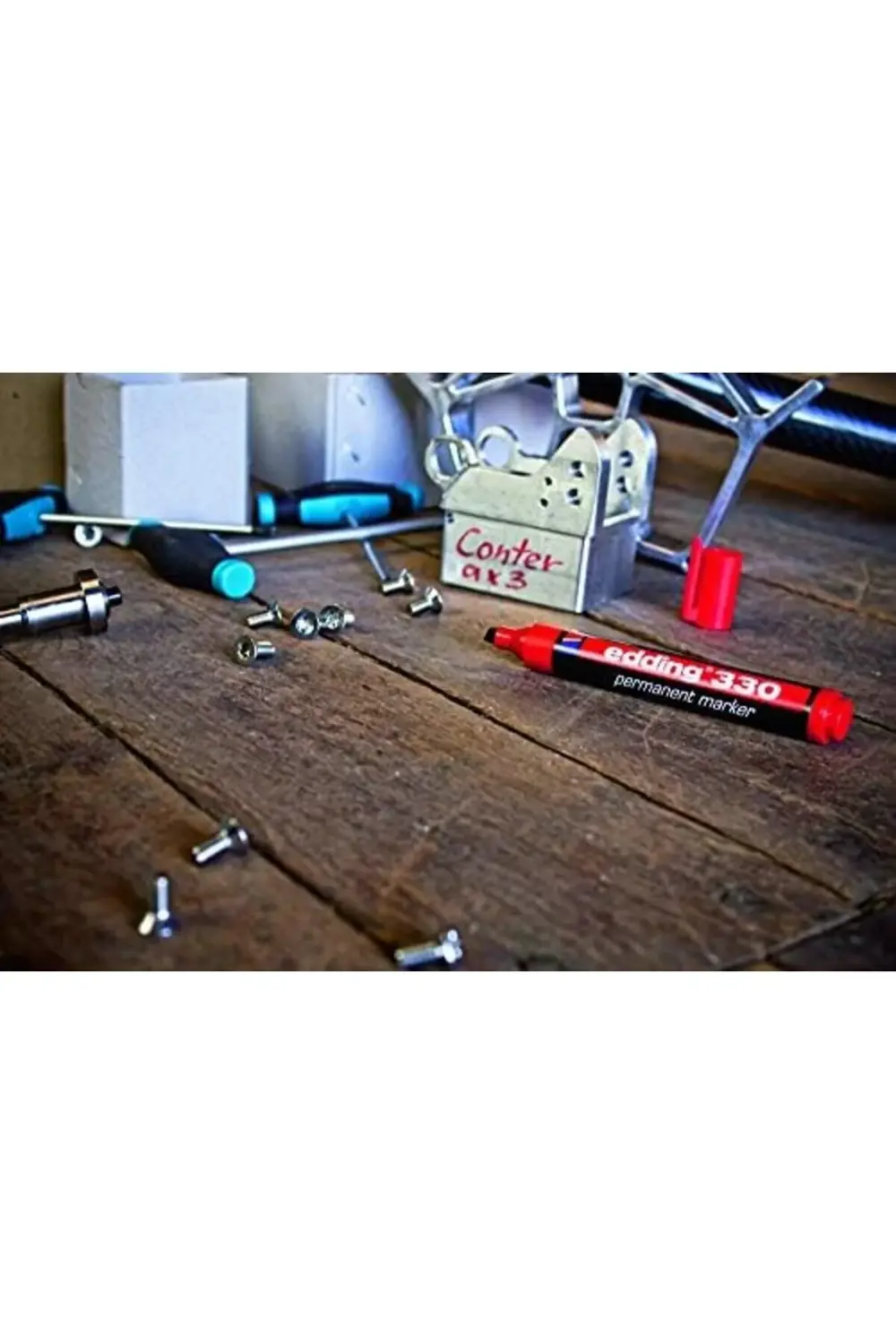 330 permanent markör mavi - 10 kalem - 1-5 mm kesik uçlu 1178227