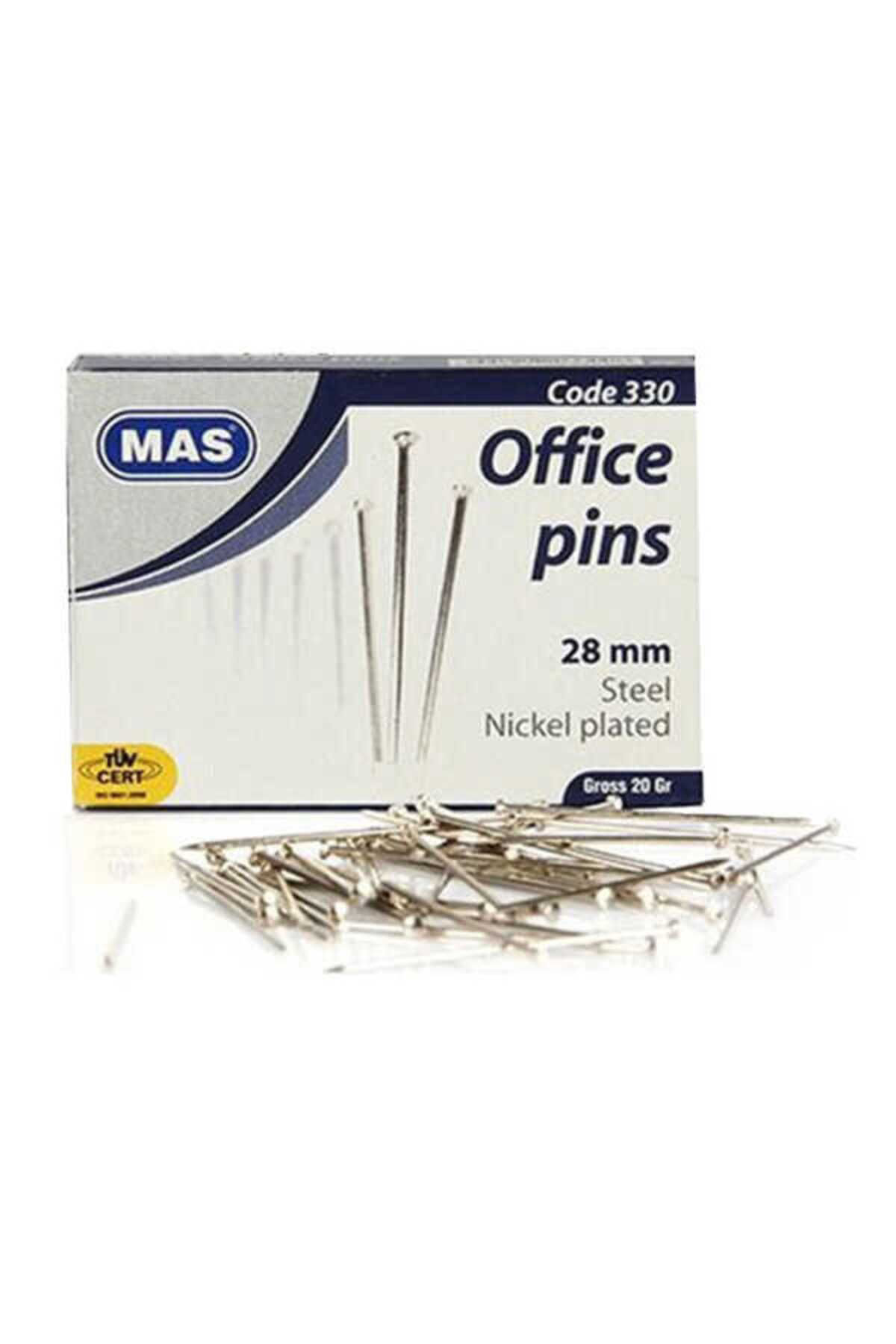 Mas 330 Toplu İğne 20 Gr 28 Mm Nikelli