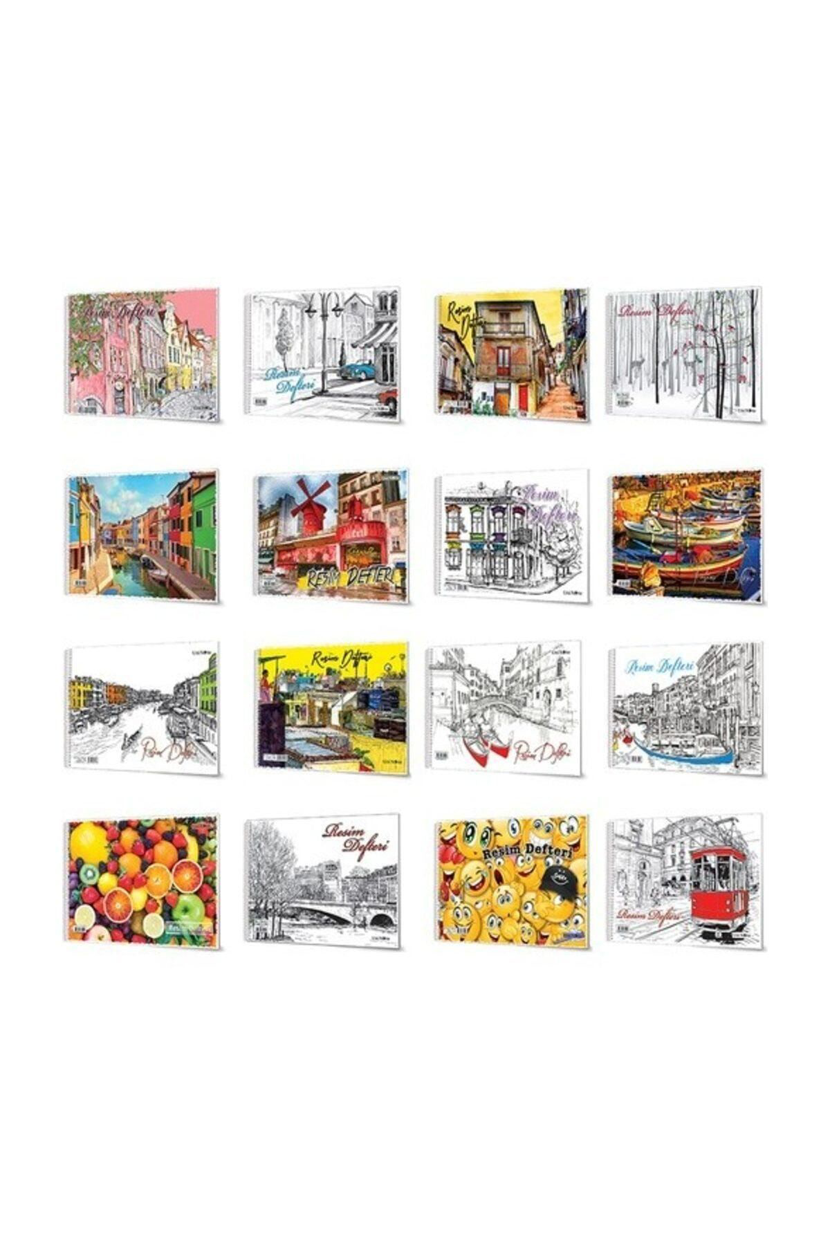 Uninote 33010 Resim Defteri Spiralli 33X48cm 30 Yaprak Asorti (1 Adet)