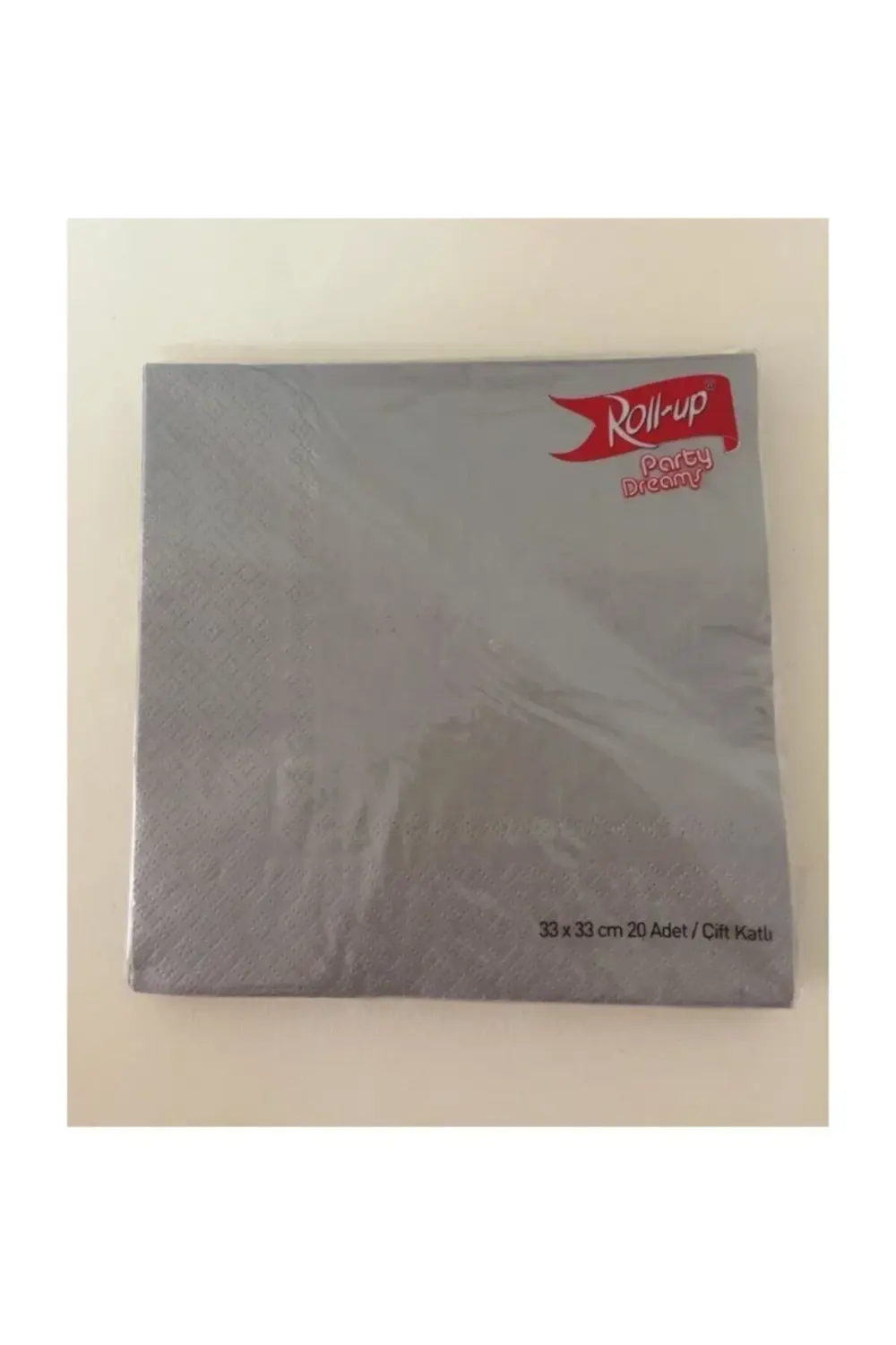 33*33cm Peçete 20'li - Düz Gri