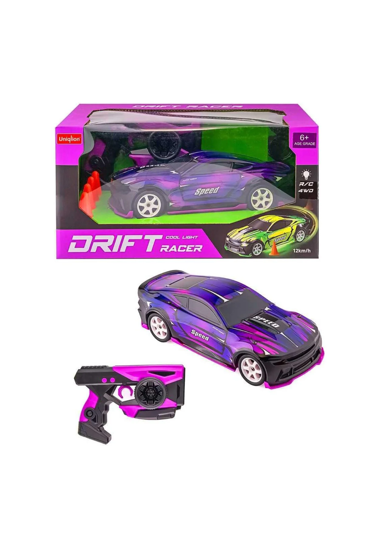 33637 KUMANDALI DRİFT ATAN ARABA DUBA YEDEK TEKERLİ 4WD 12KM/H R/