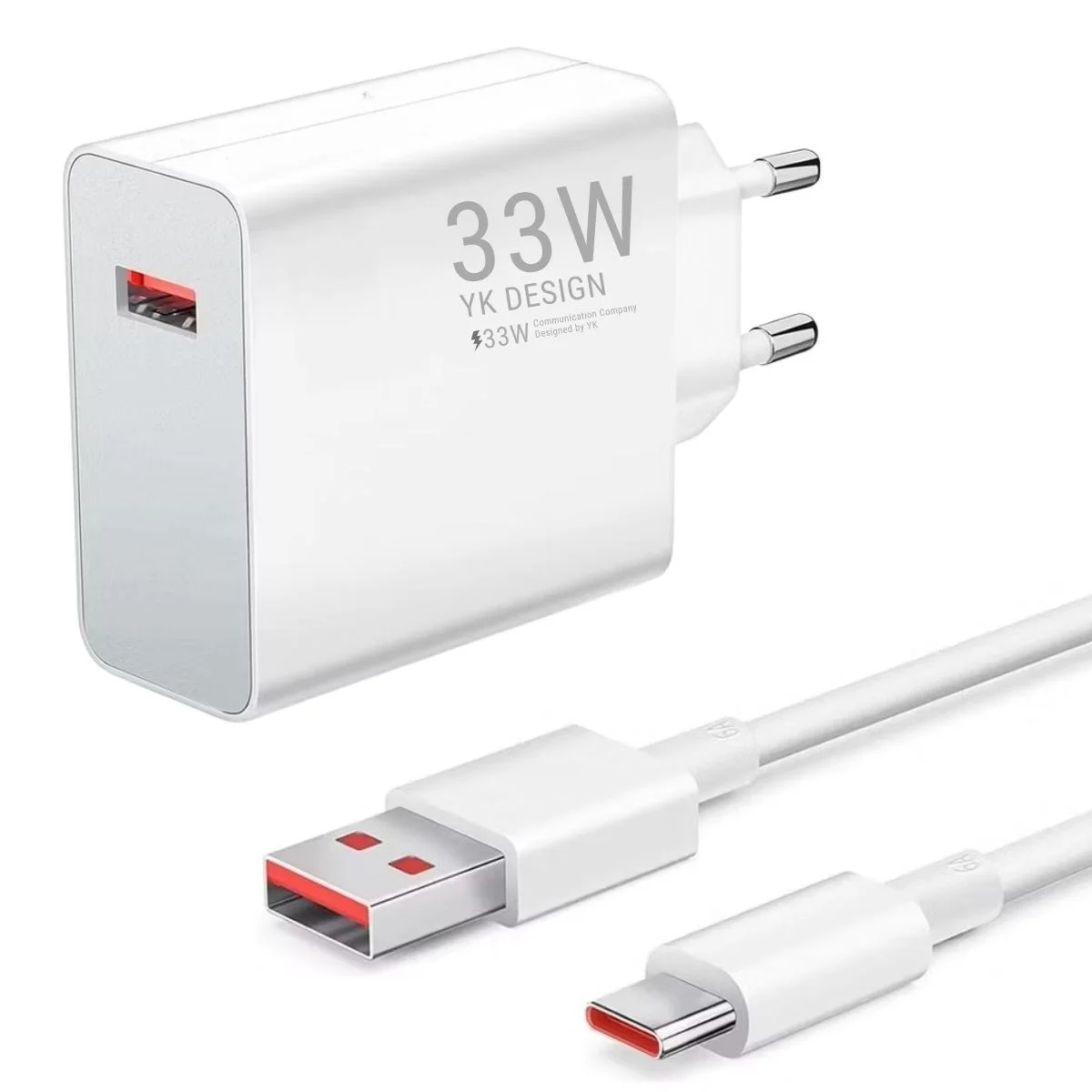 33w Hızlı Şarj Adaptörü Type-c Kablolu, Usb Çıkışlı, Akıllı Şarj Destekli Duvar Tipi Şarj Cihazı 5224 Diğer