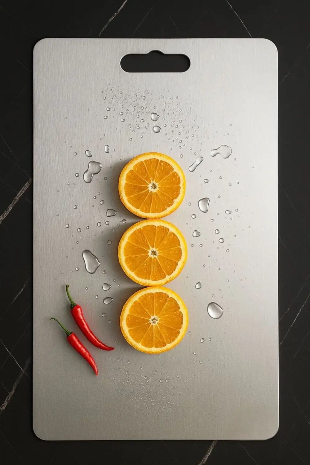 33x22 Çelik Kesme Tahtası – Tekli Paslanmaz ve Hijyenik Mutfak Do