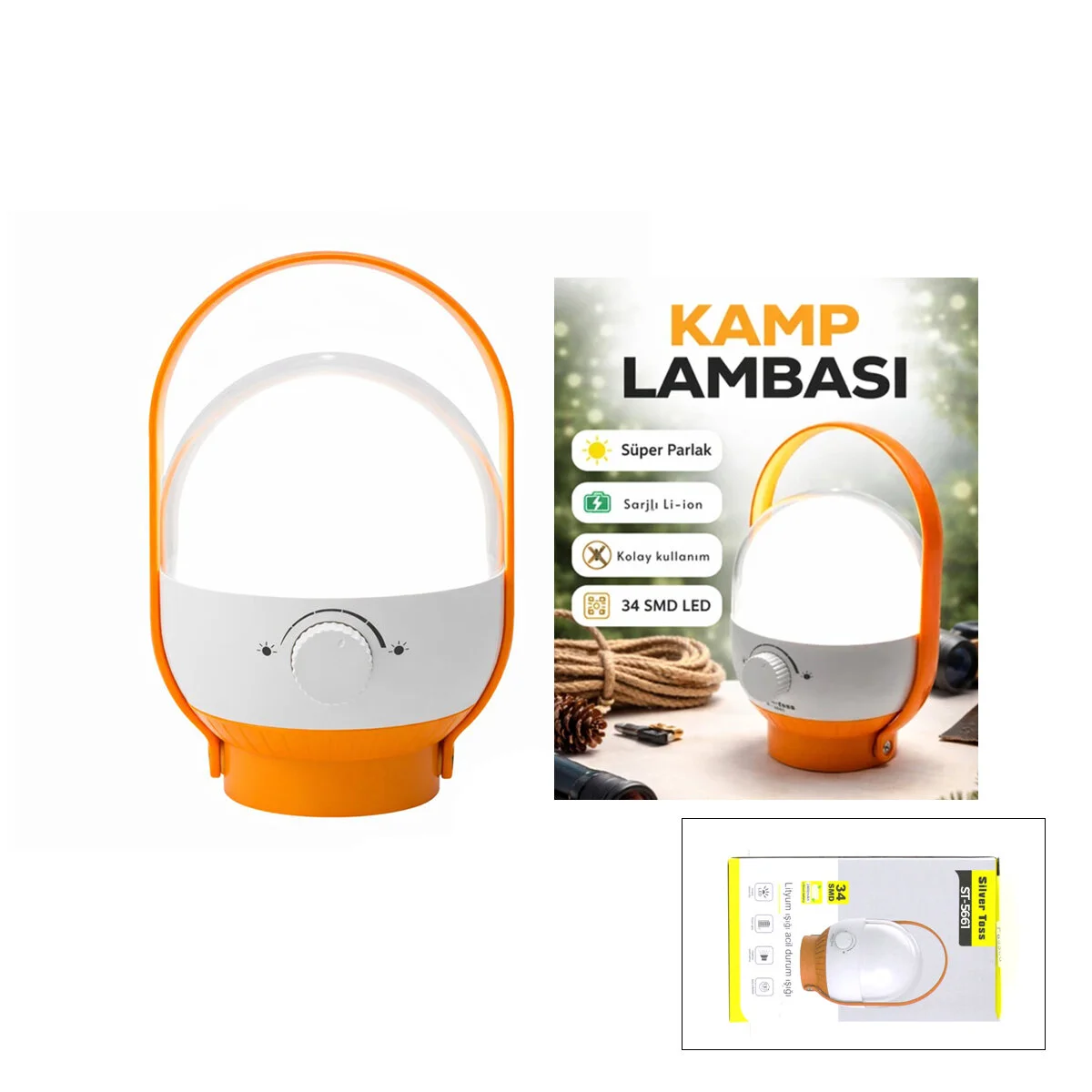 34 LED KAMP LAMBASI - FENER USB ŞARJLI AYARLANABİLİR IŞIK 4.8W - 2400mAh ST-5661 Fiyatı, Yorumları ve Özellikleri