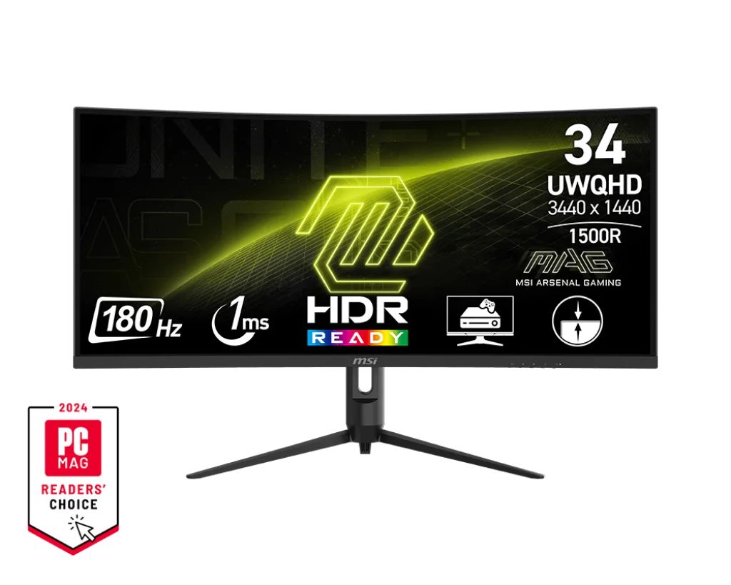 34 MAG 342CQR E2 CURVED VA 3440X1440 (WQHD) 21:9 180HZ 1MS GAMING MONITOR