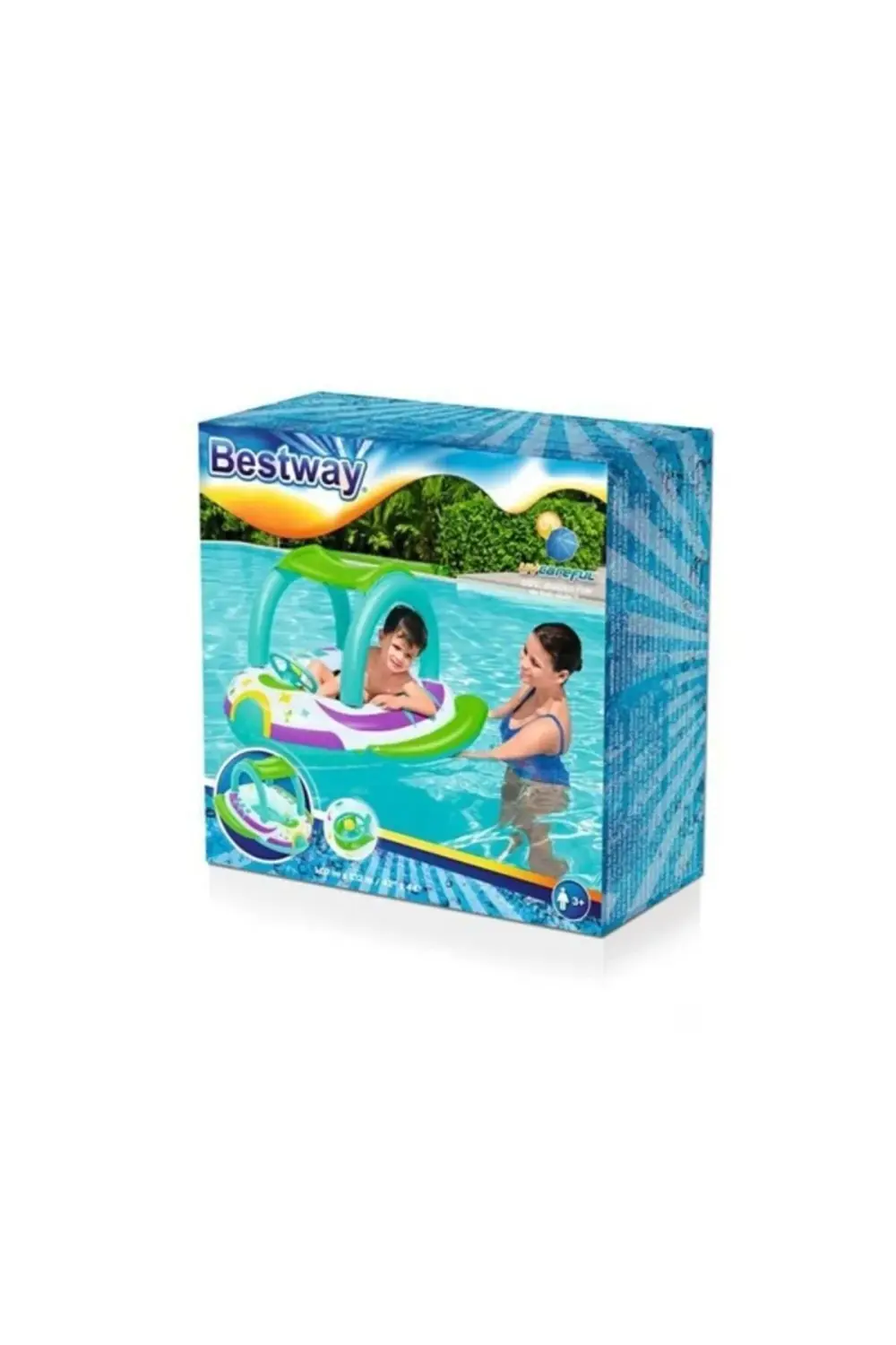 34149 Bestway 1,07m x 1,12m Space Splash Gölgelikli Bebek Teknesi
