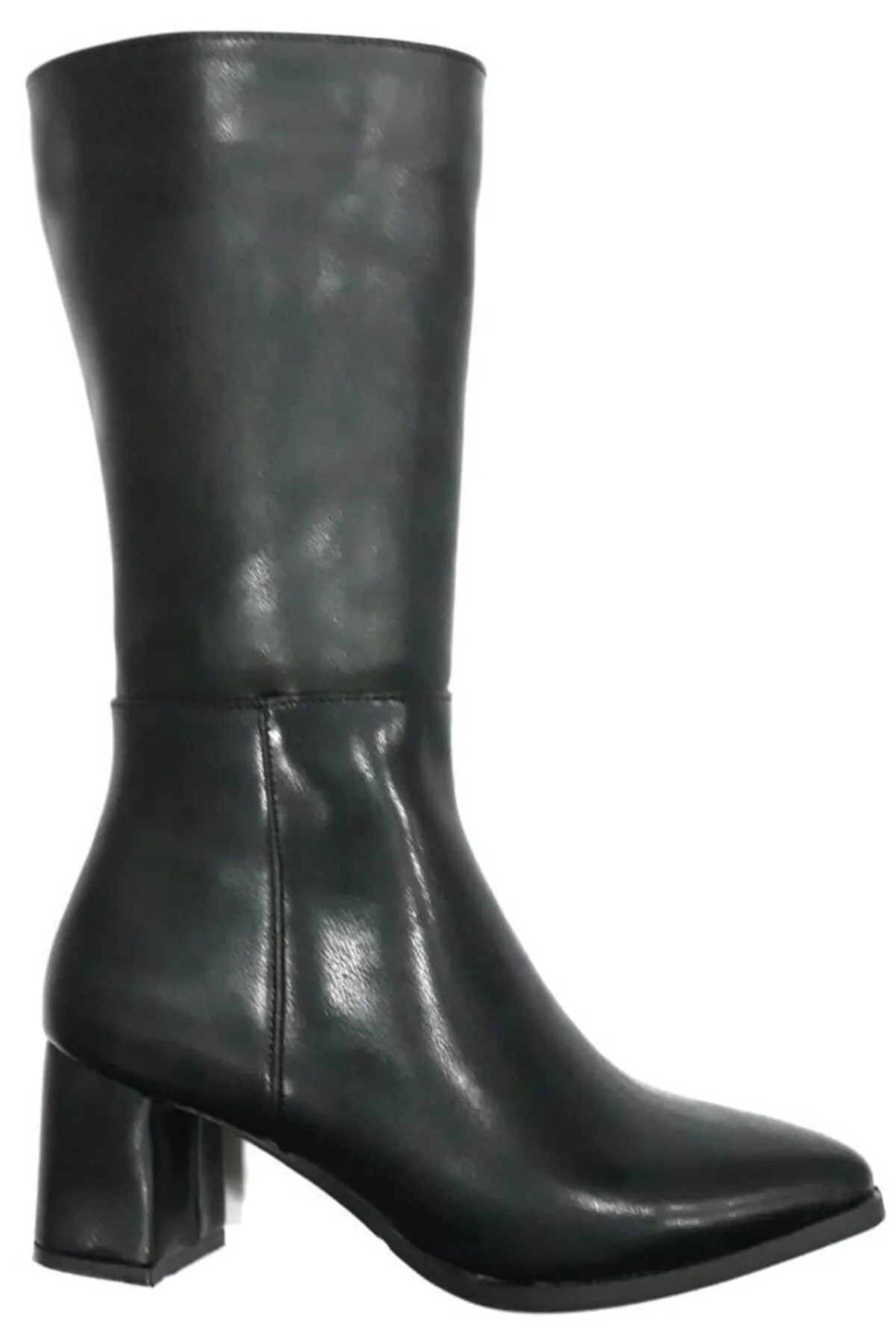 343035 Kadın Fermuarlı 6 cm Topuklu Çizme